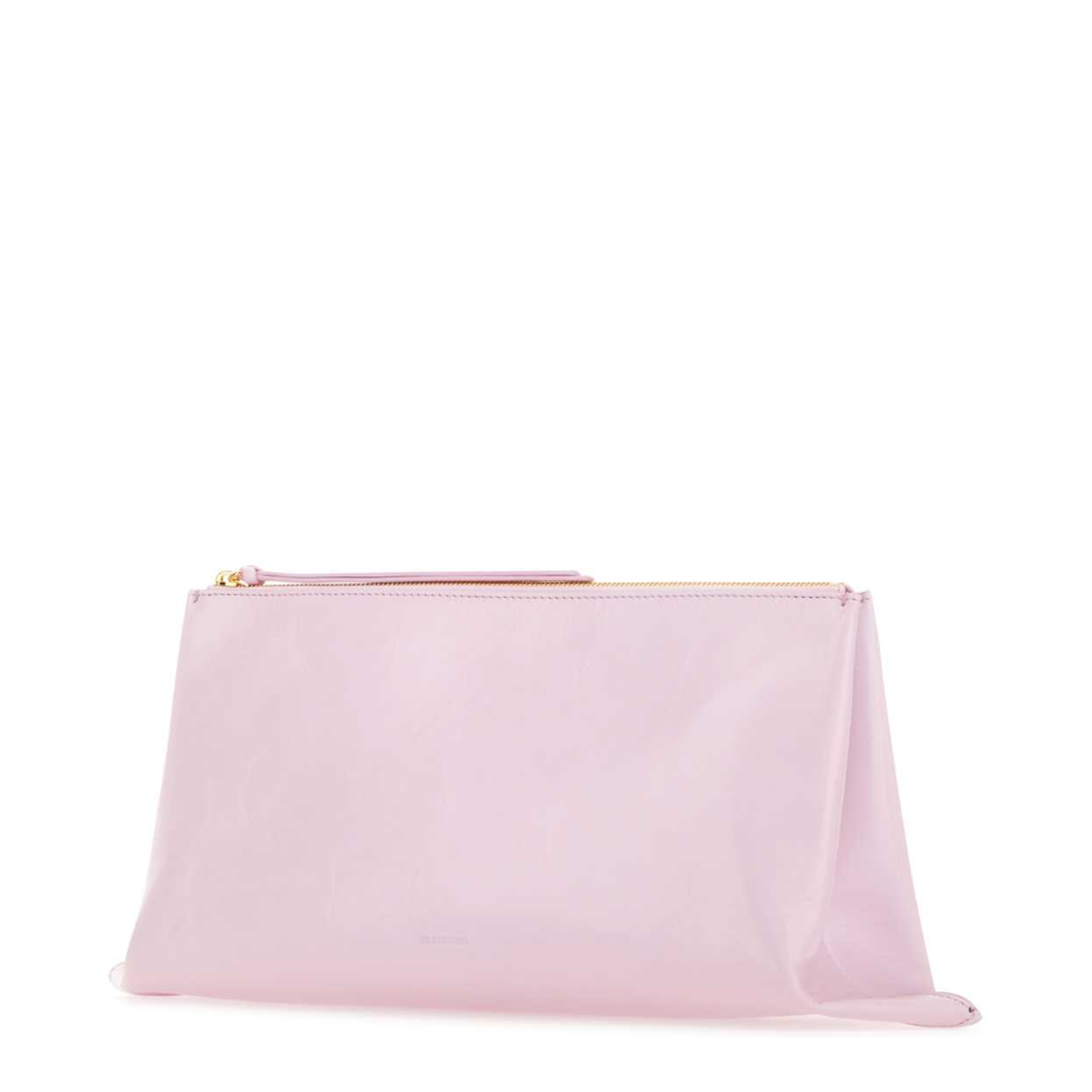 Pastel Pink Leather Medium Clutch