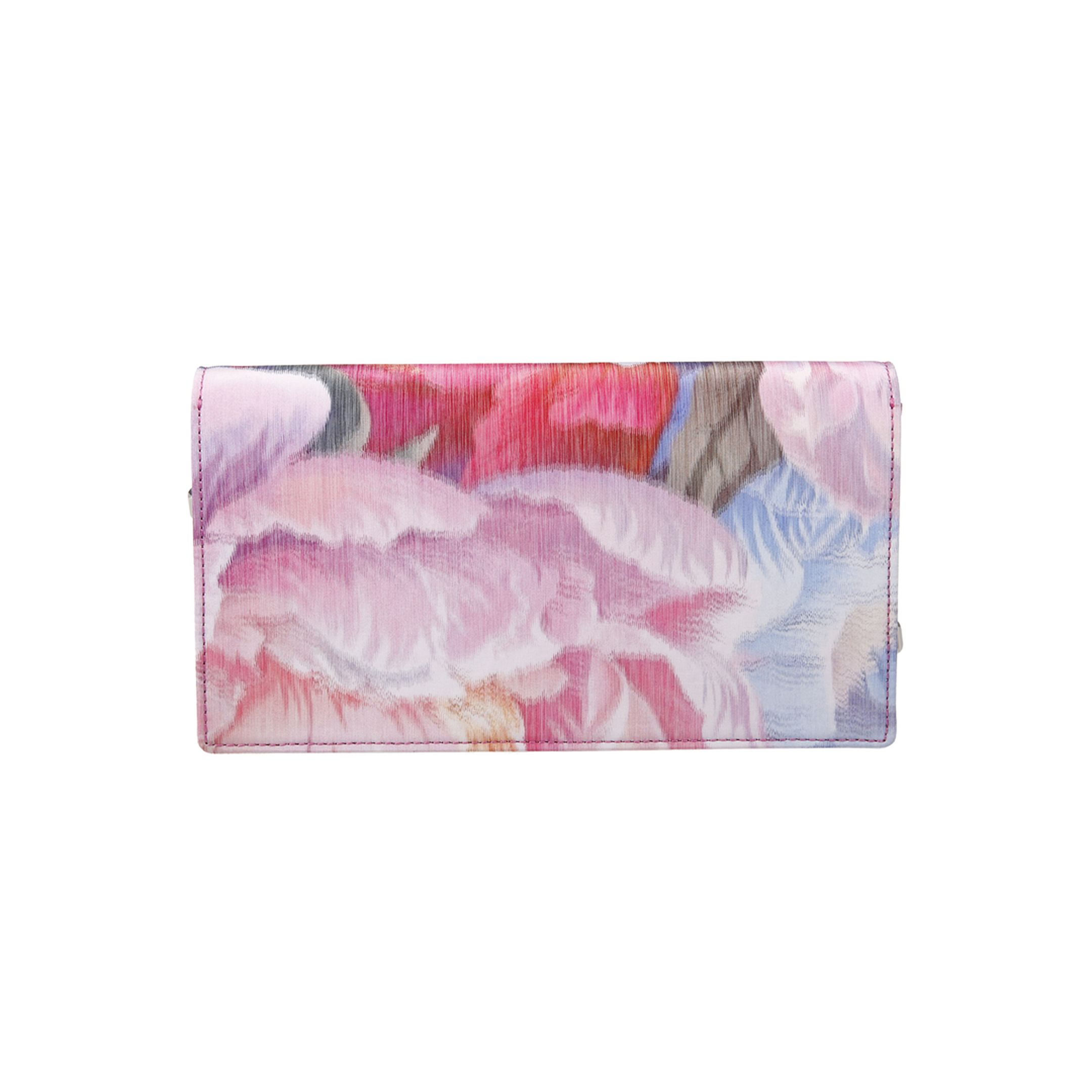 Bettina Clutch Peonies Printed Chiné Fabric Multicolor