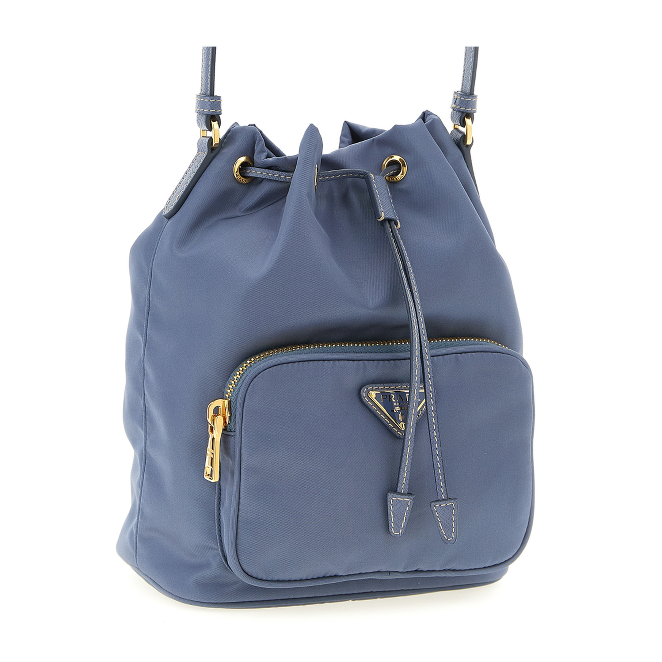 Cerulean Blue Re-Nylon Duet Bucket Bag