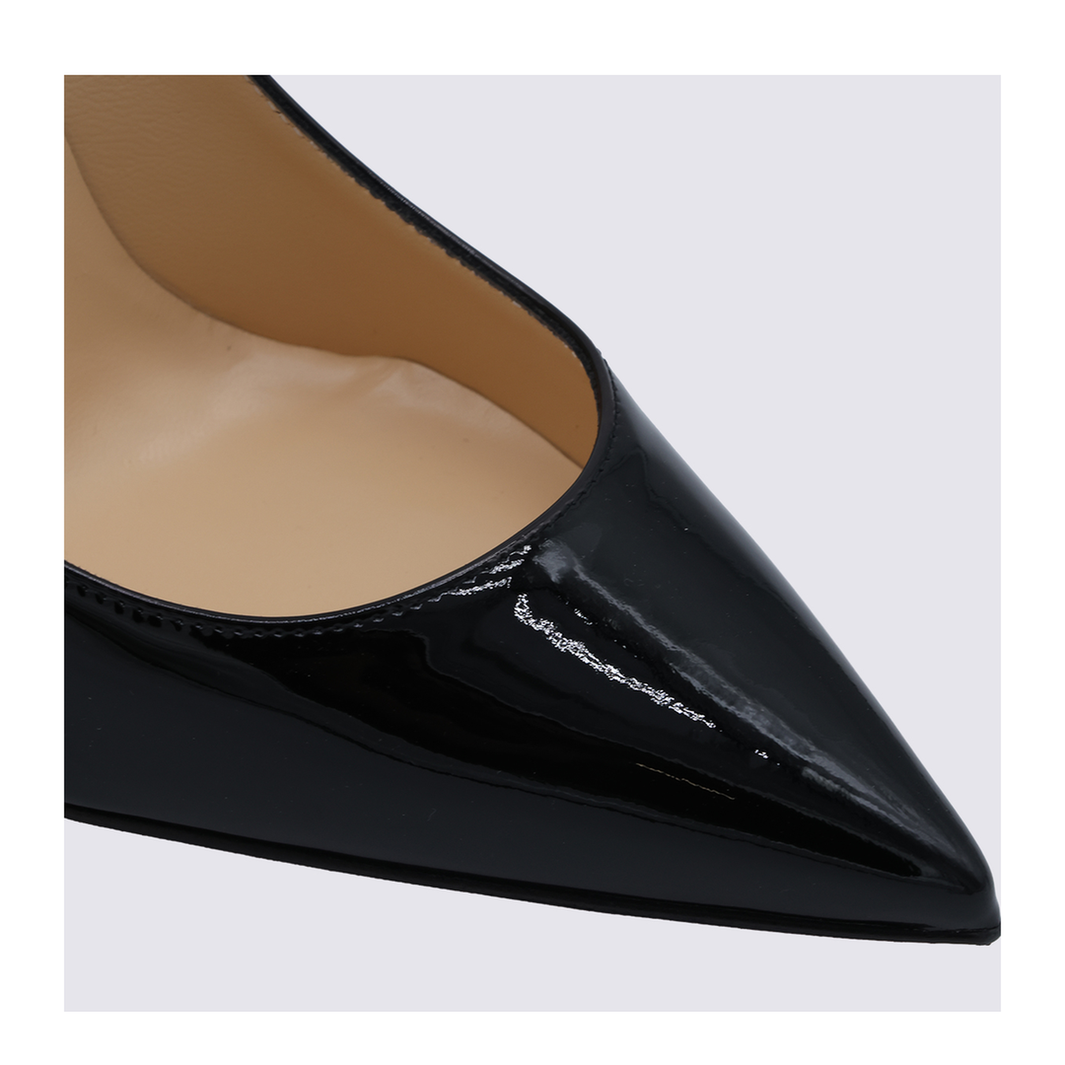 Black Patent-Leather Stiletto Pumps