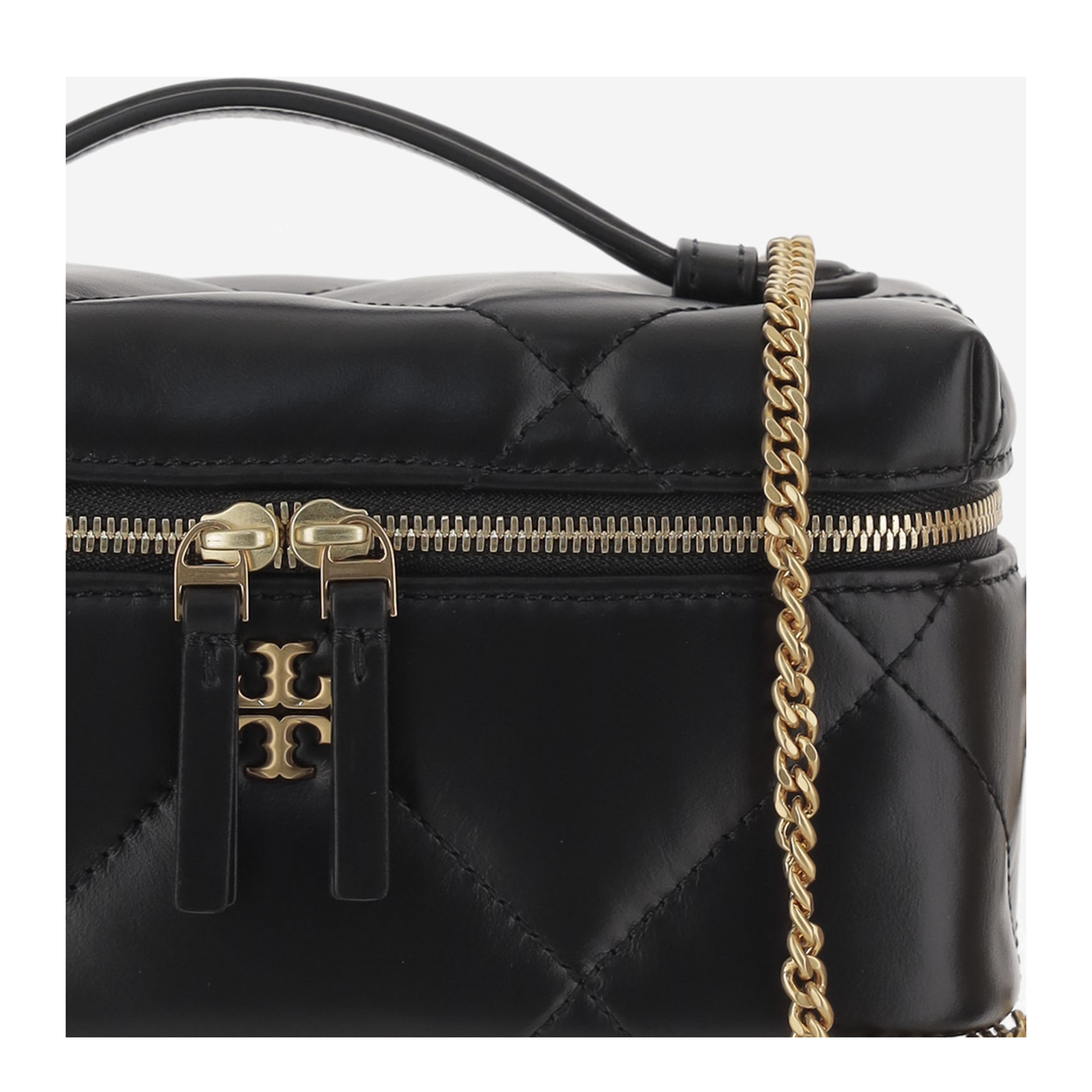 Kira Leather Beauty Case in Black