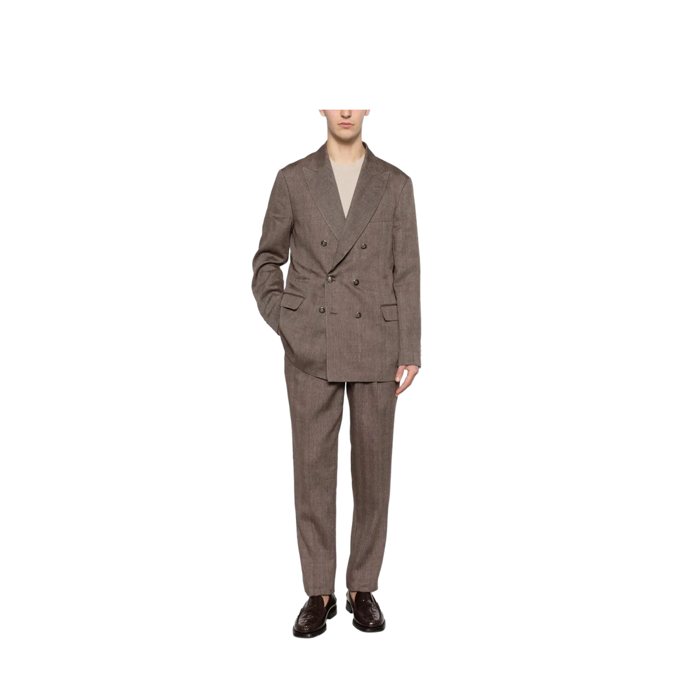 Linen and Virgin Wool Chevron Leisure Suit