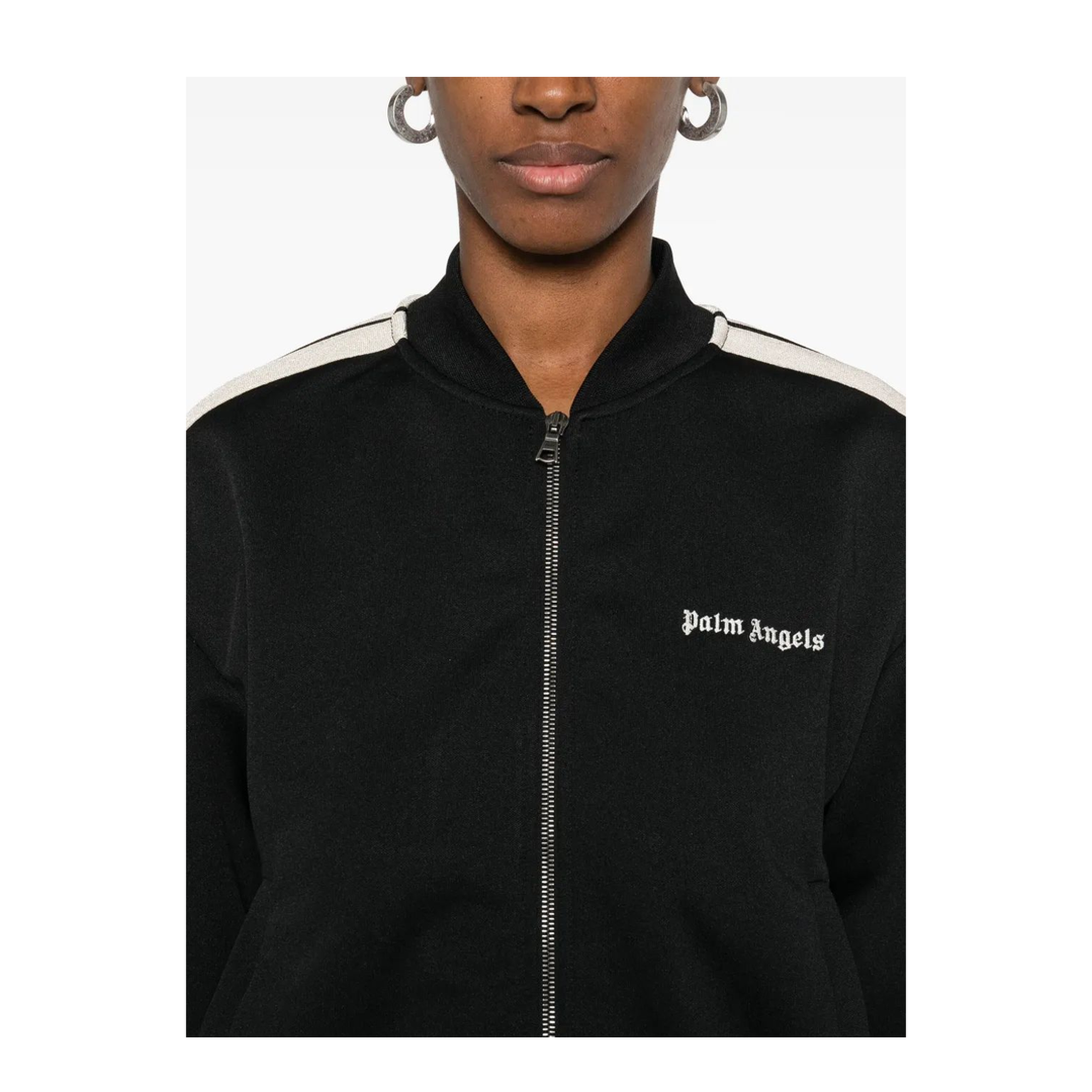 MAYFEYR - Palm Angels - Classic Logo Track Bomber Jacket Black Off - PWBD050C99FAB0021003