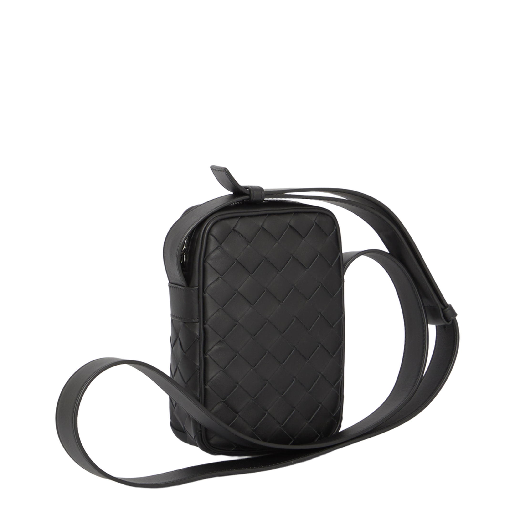 Cassette Mini Leather Crossbody Bags - Black