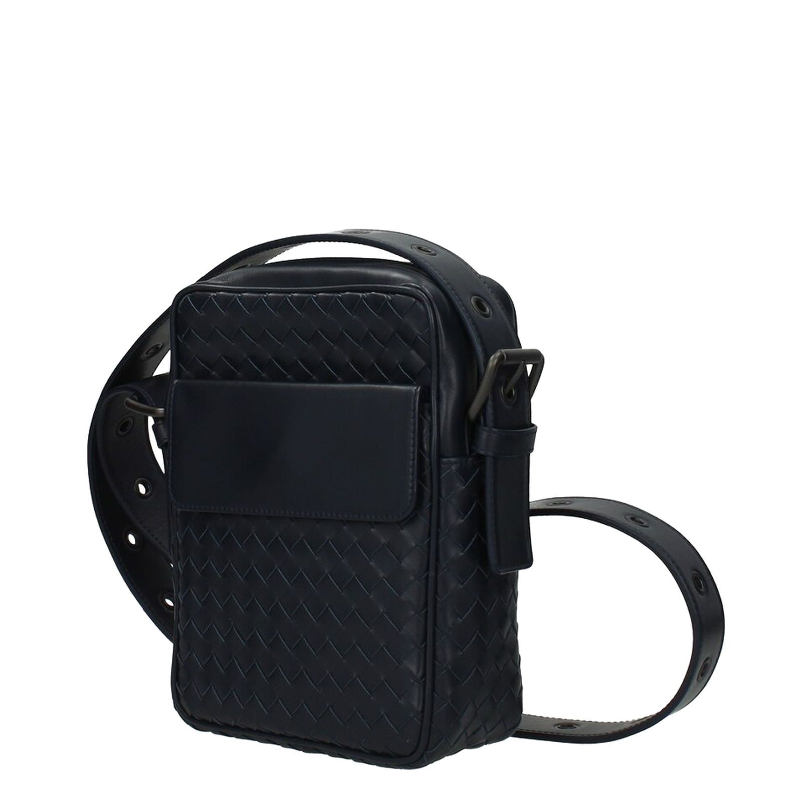 Intrecciato Small Leather Crossbody Bags - Black
