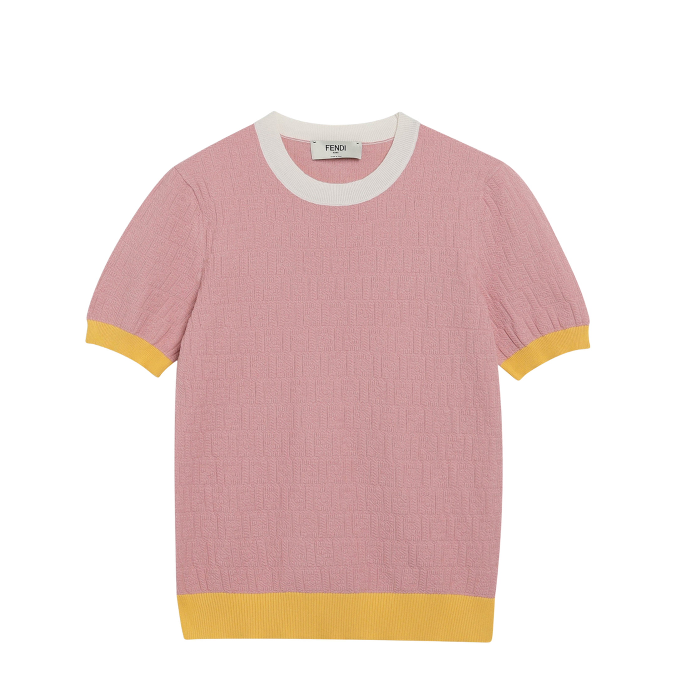 Pink Polo T-Shirt with Jacquard