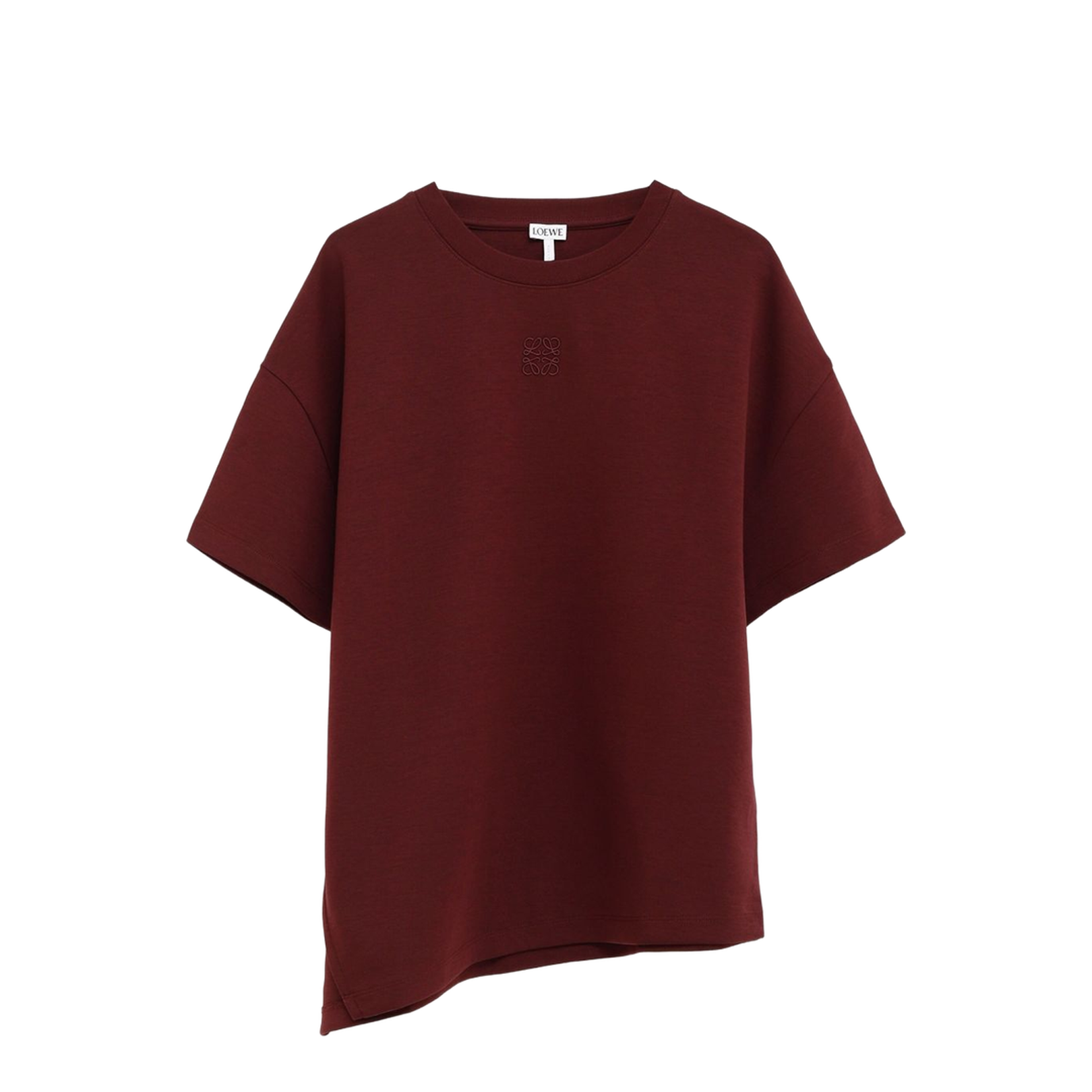 Asymmetric T-Shirt in Cotton Blend Red