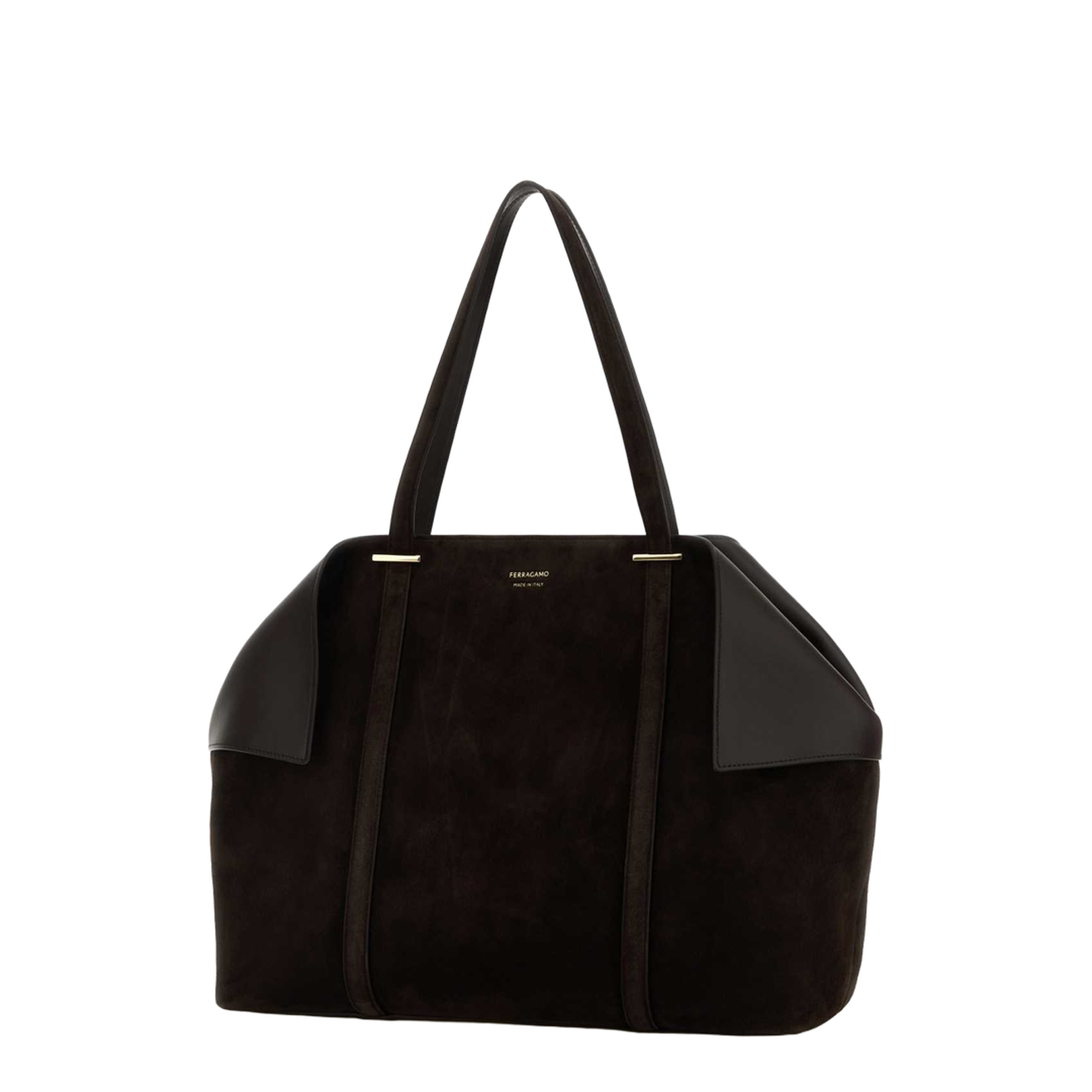 Dark Brown Suede Shopping Bag