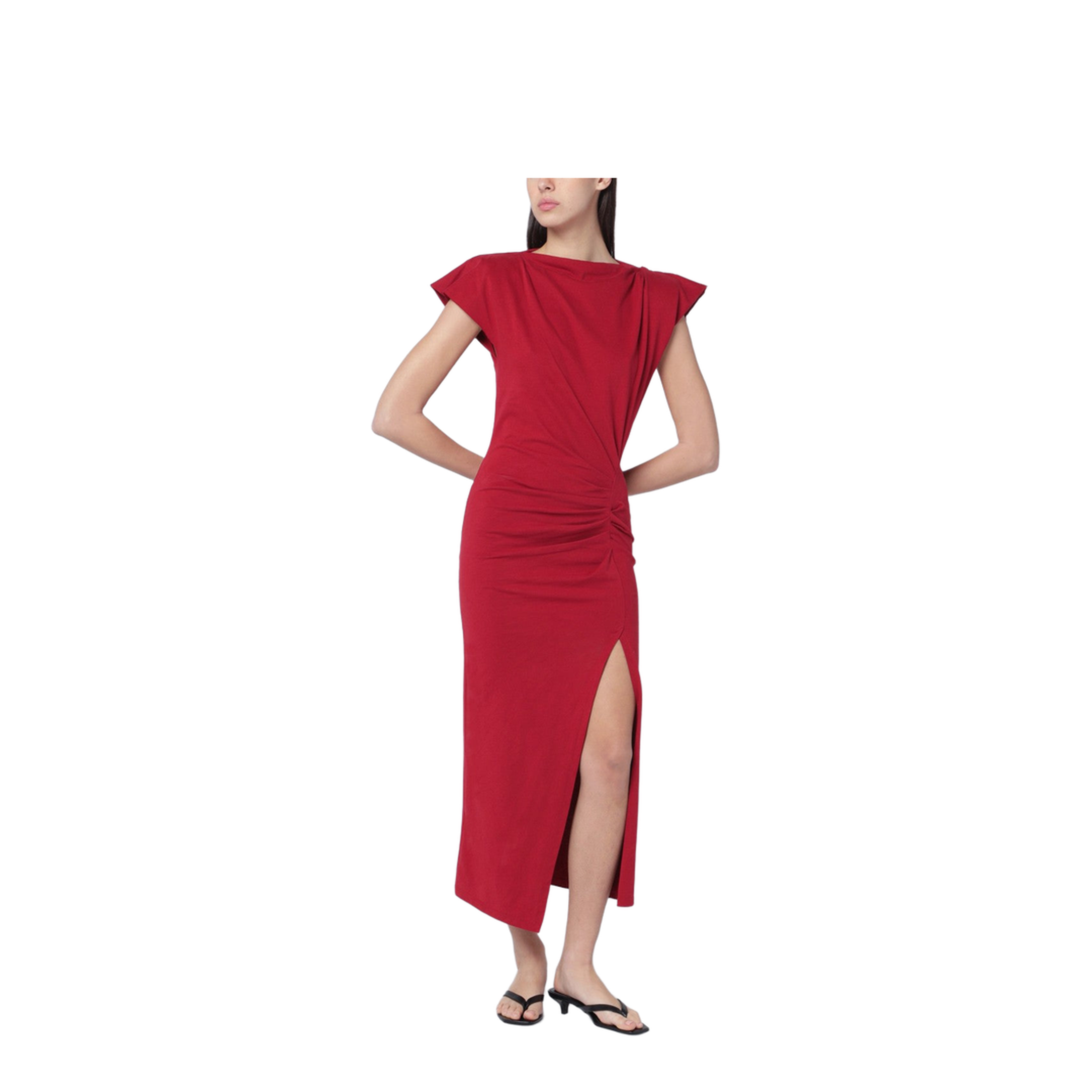 Long Cherry-Coloured Nadela Jersey Dress