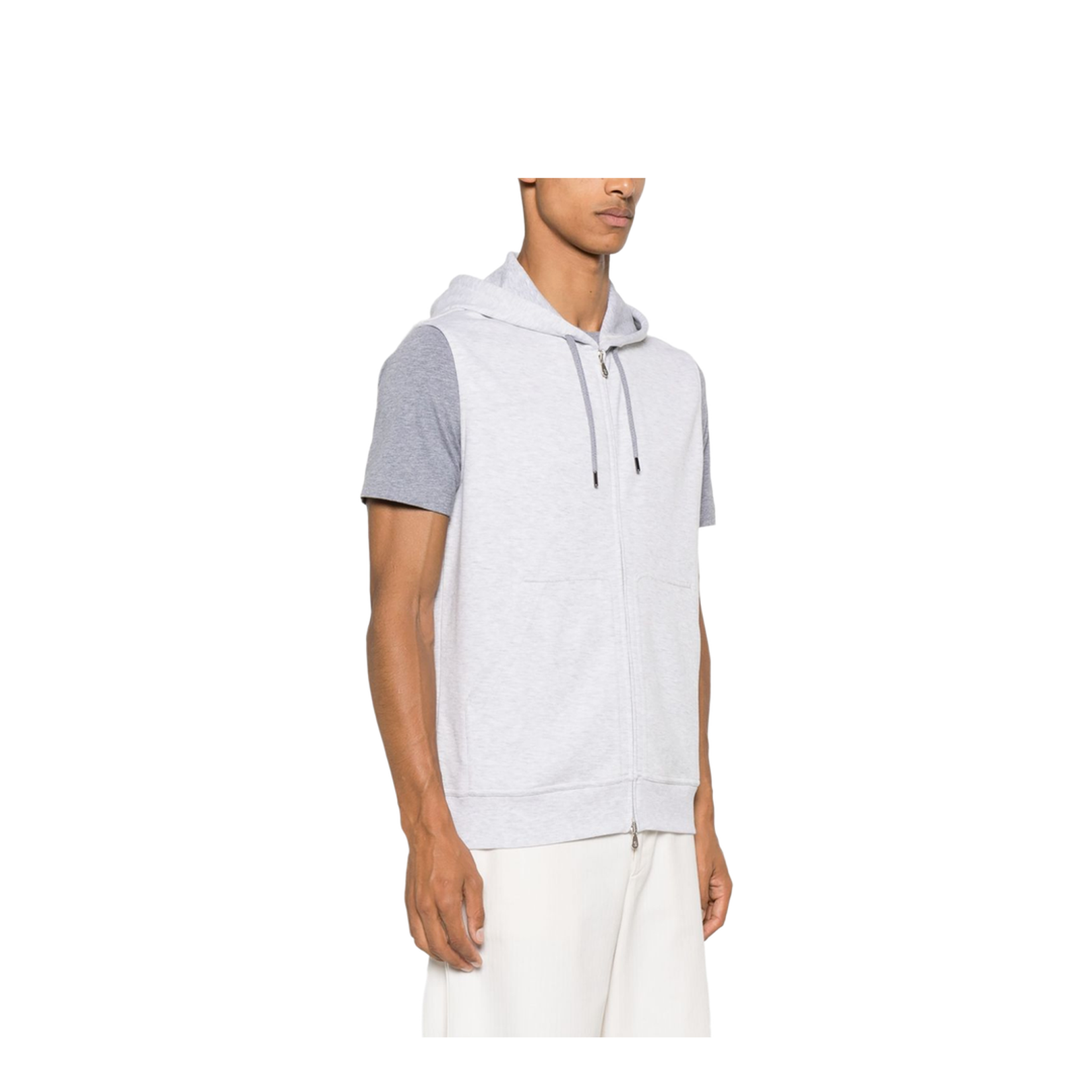 Cotton Blend Sleeveless Hoodie