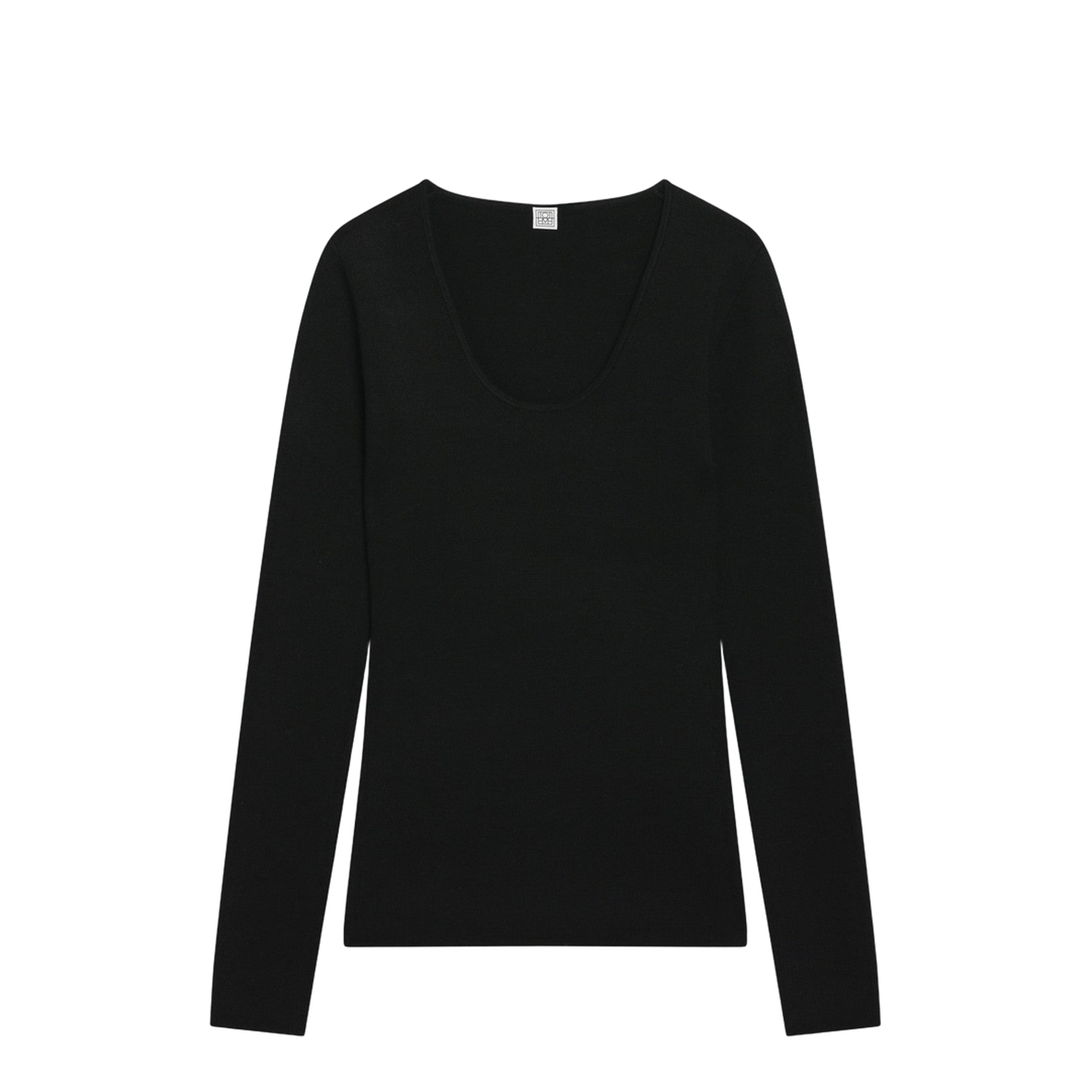 MAYFEYR - Toteme - Black Wool-Blend Knit Top - 254-WRT0571YA0128001