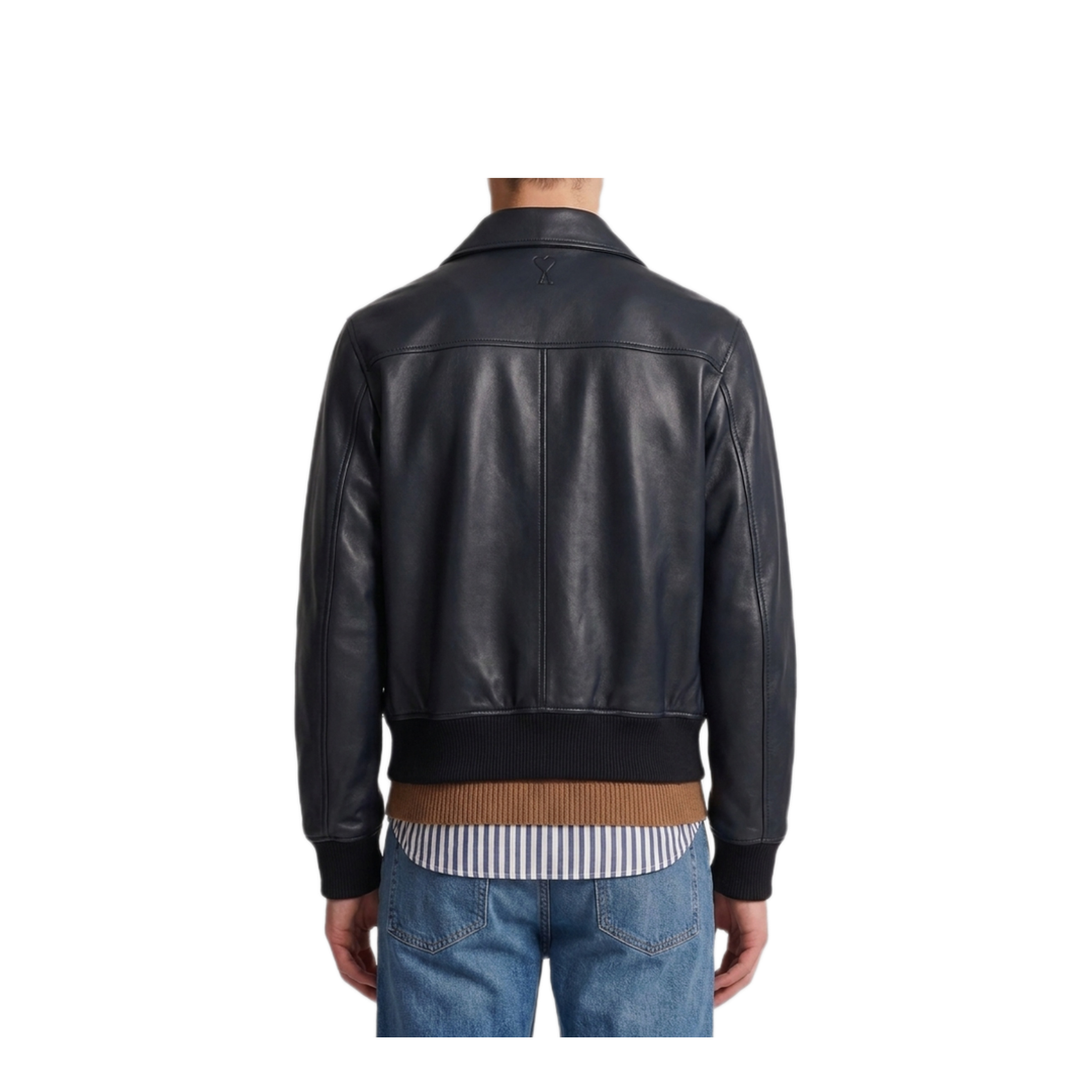 MAYFEYR - Ami Paris - Black Lambskin Leather Zip-Up Jacket - HJK850LH0068001