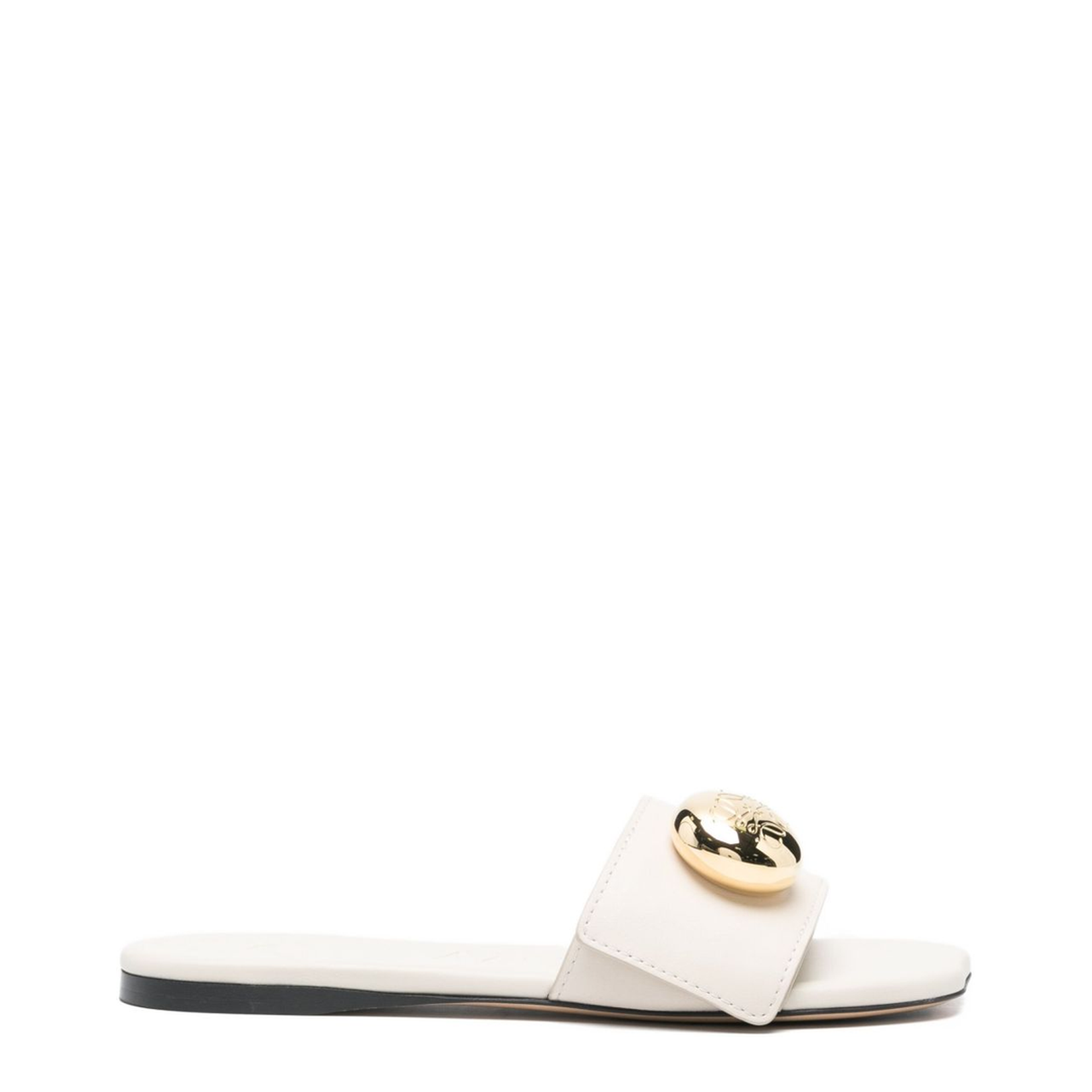 Pebble Slide in Soft Calfskin White