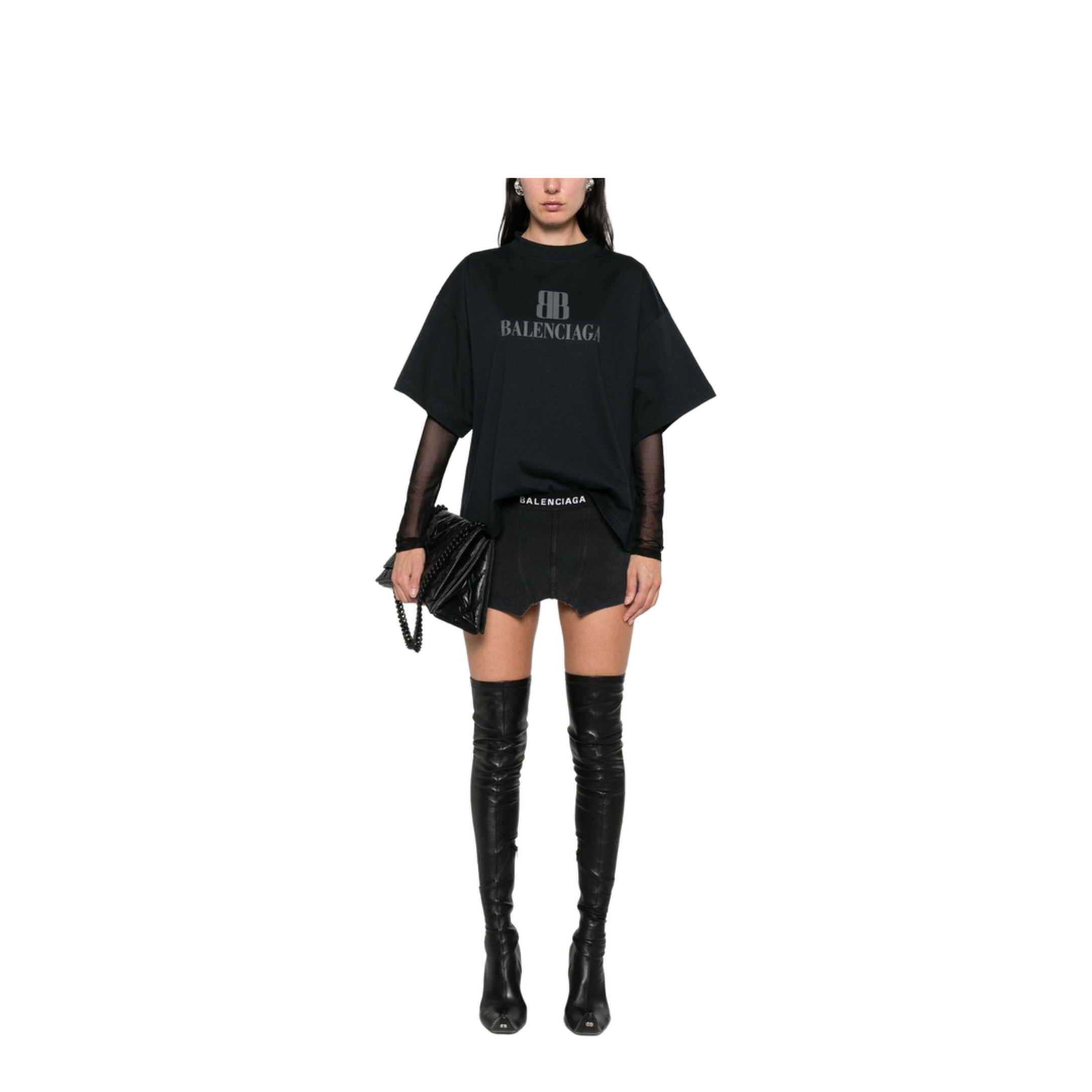 Cropped Nano Bb T-Shirt in Black