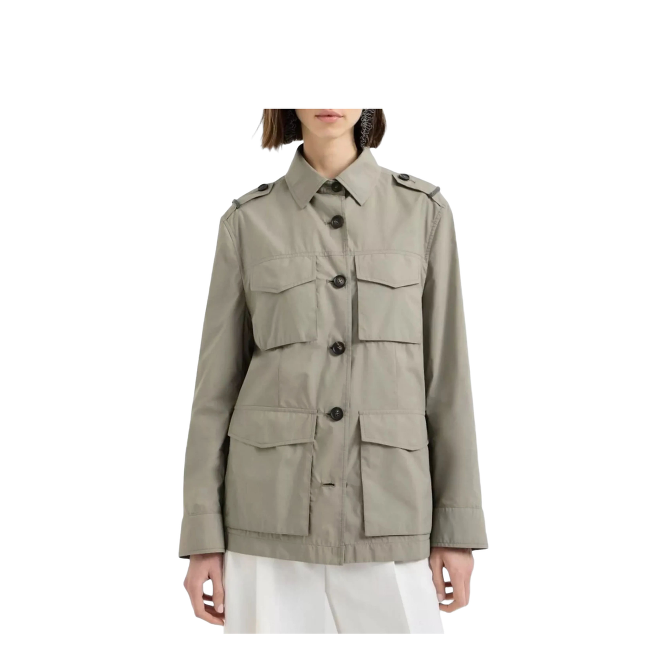 Lightweight Techno Cotton Jacket - Khaki