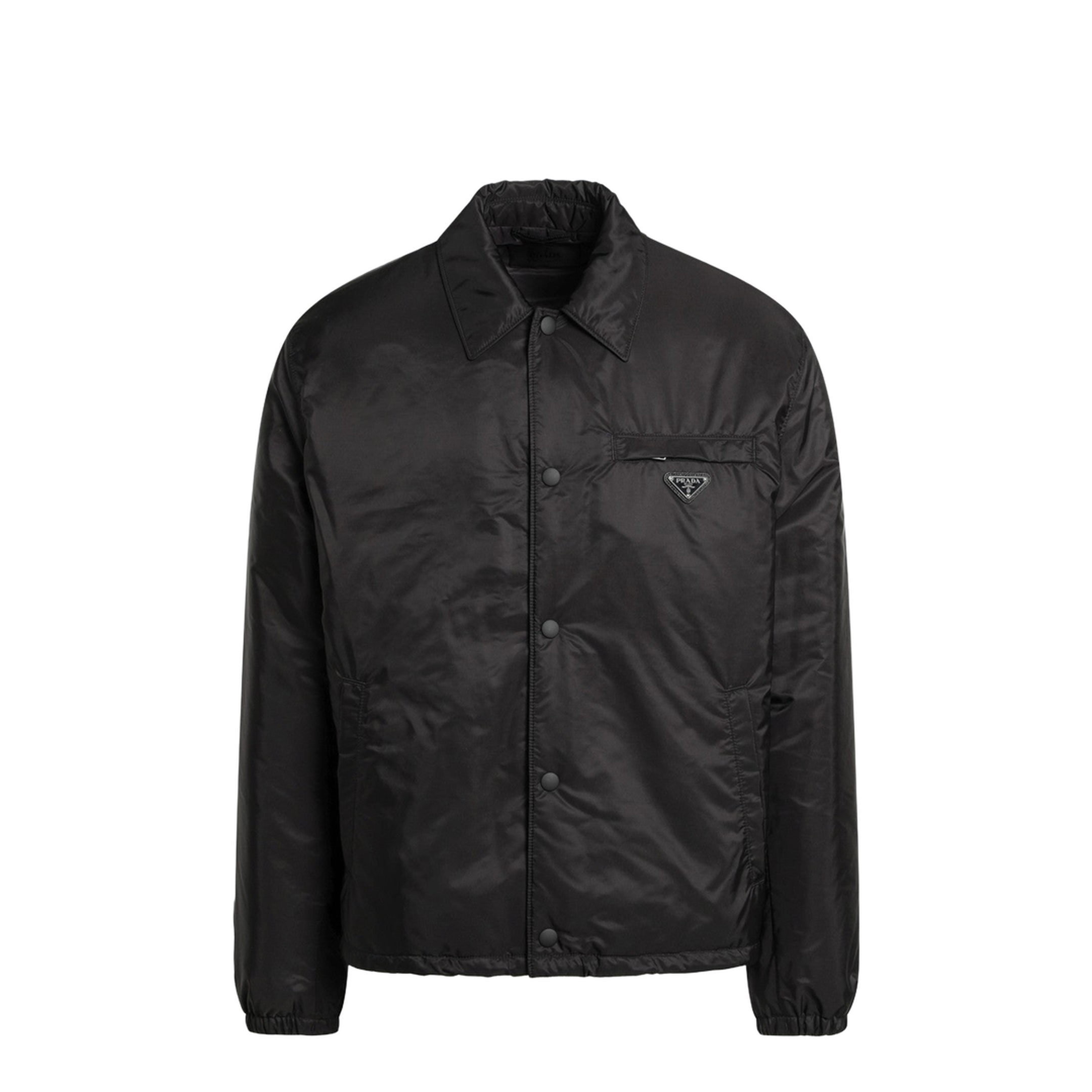 Black Re-Nylon Zip-Up Jacket