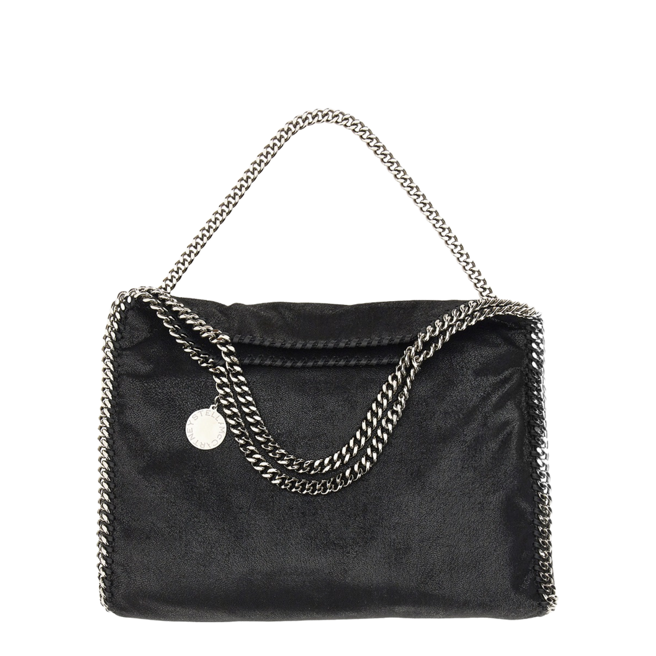 Falabella Fold-Over Shaggy Deer Tote Bag - Black