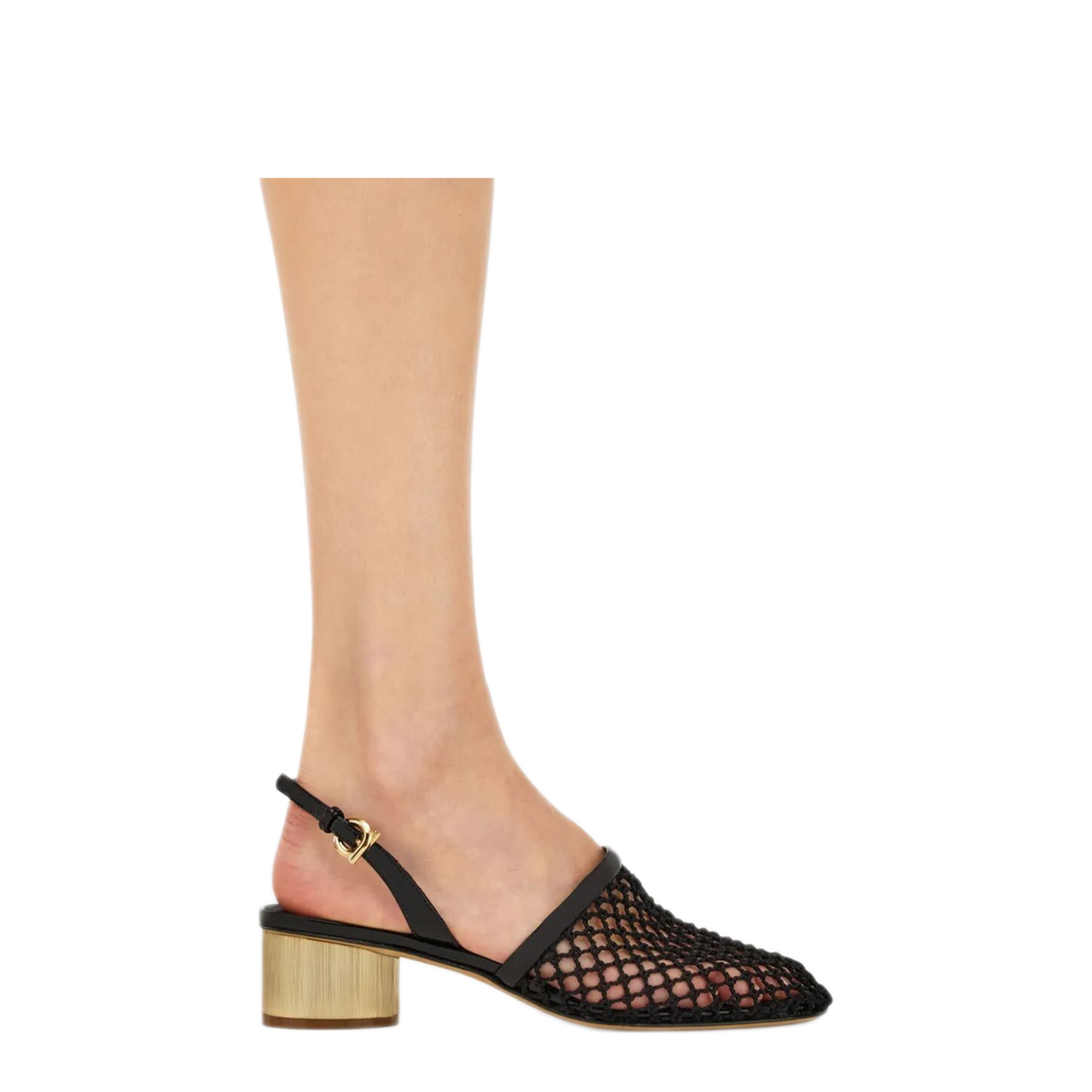 MAYFEYR - Ferragamo - Kay 40 Mesh And Leather Slingback - 01J6720781163NERO