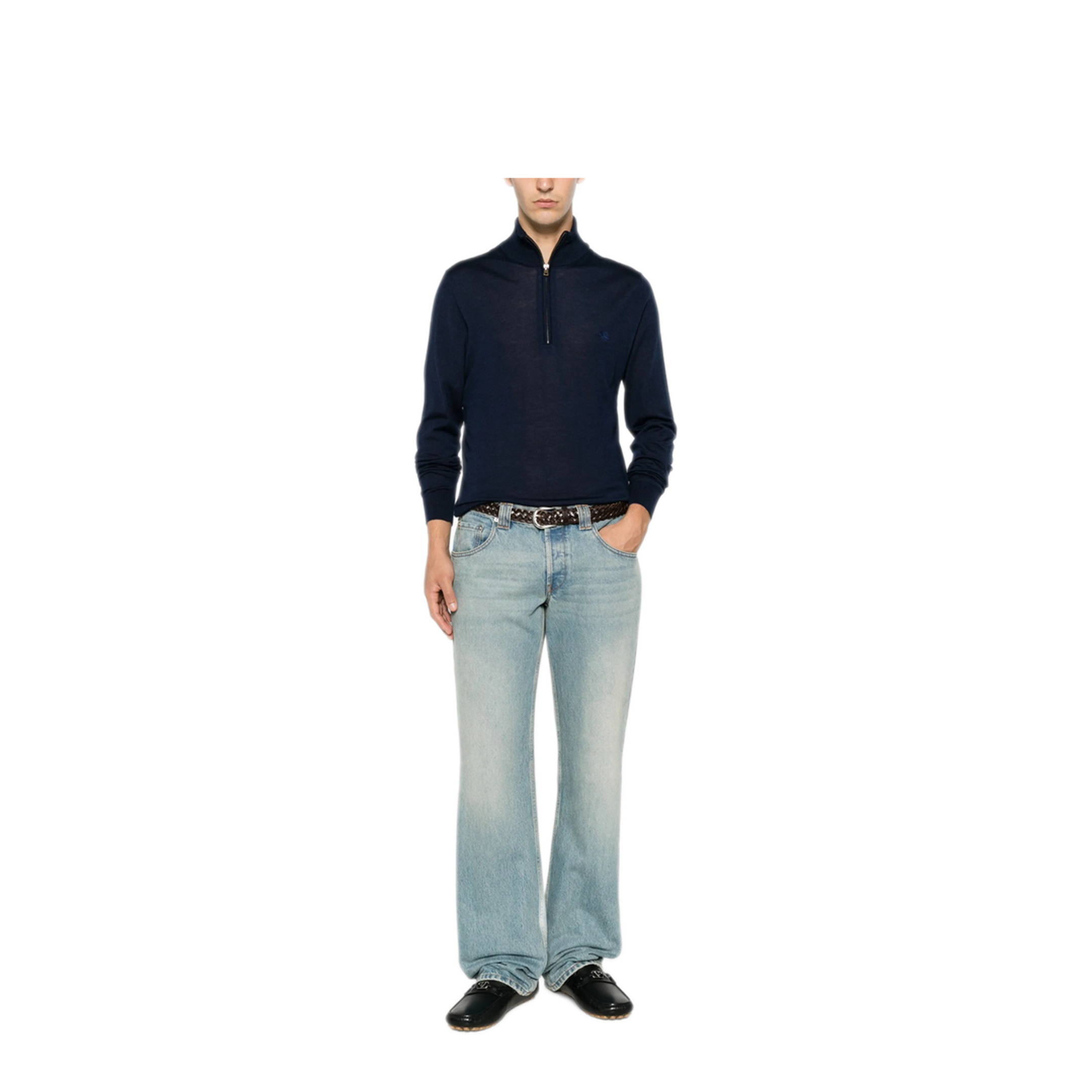 MAYFEYR - Etro - Fuji Knitted Quarter Zip Jumper - MRKF0120AU12Q