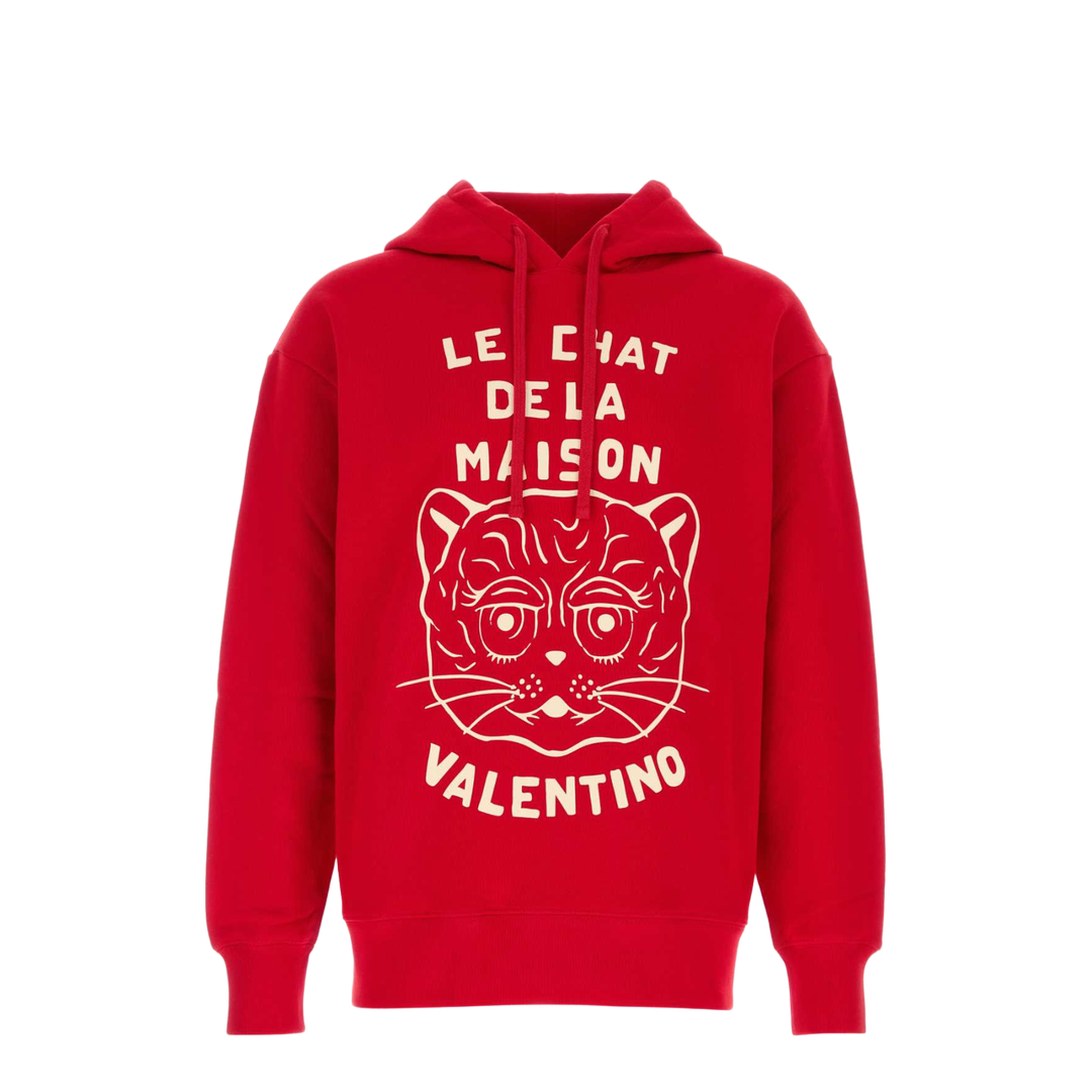 Red Cat Motif Hoodie