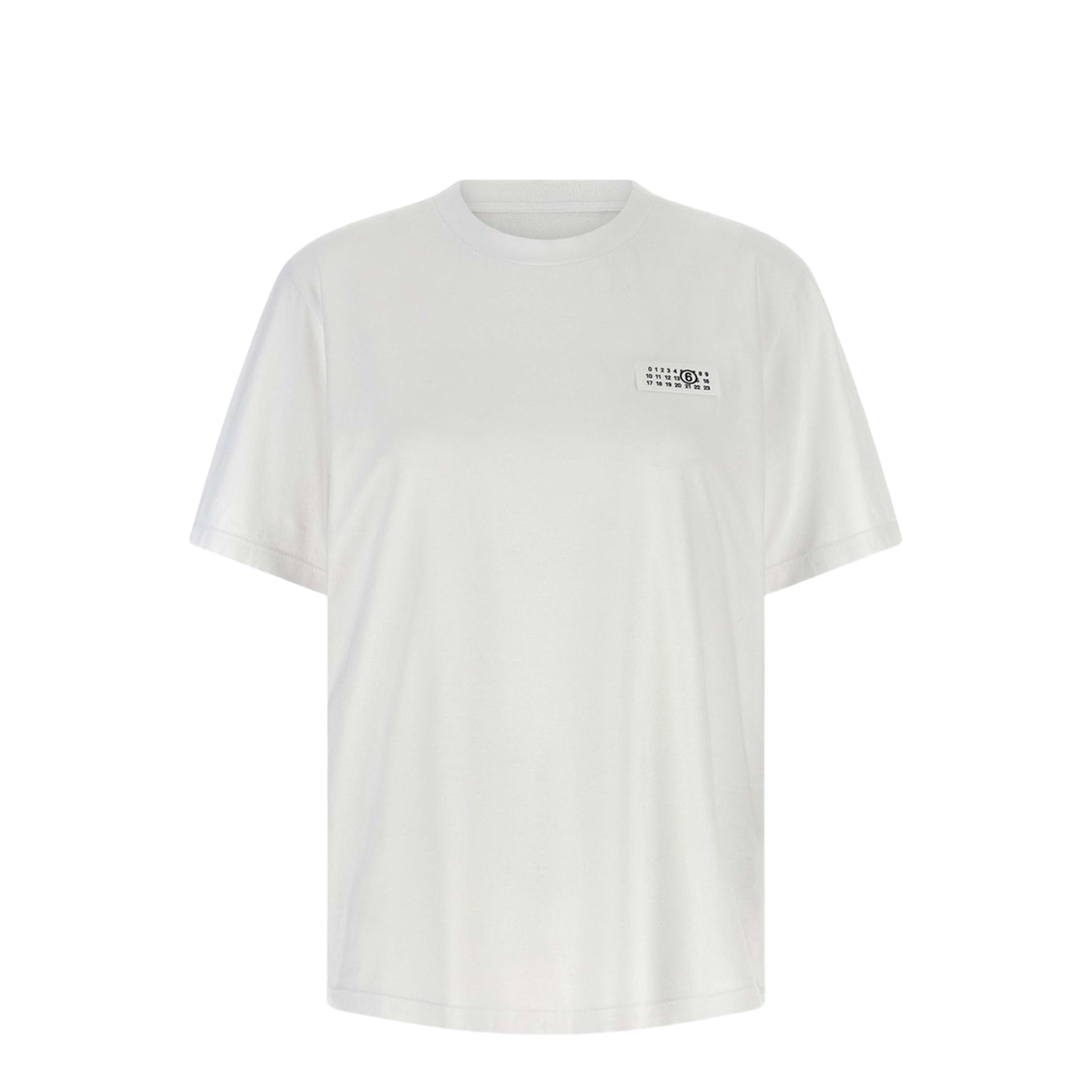 White Cotton Crew Neck Short Sleeves