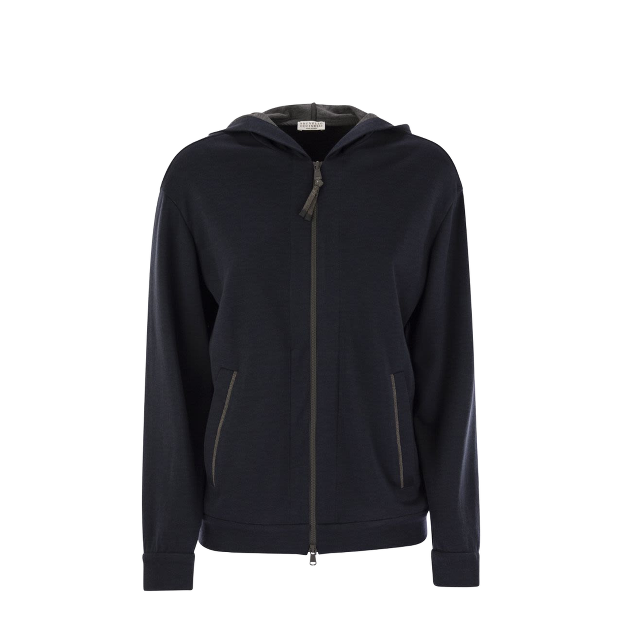 Cotton and Silk Interlock Hooded Topwear