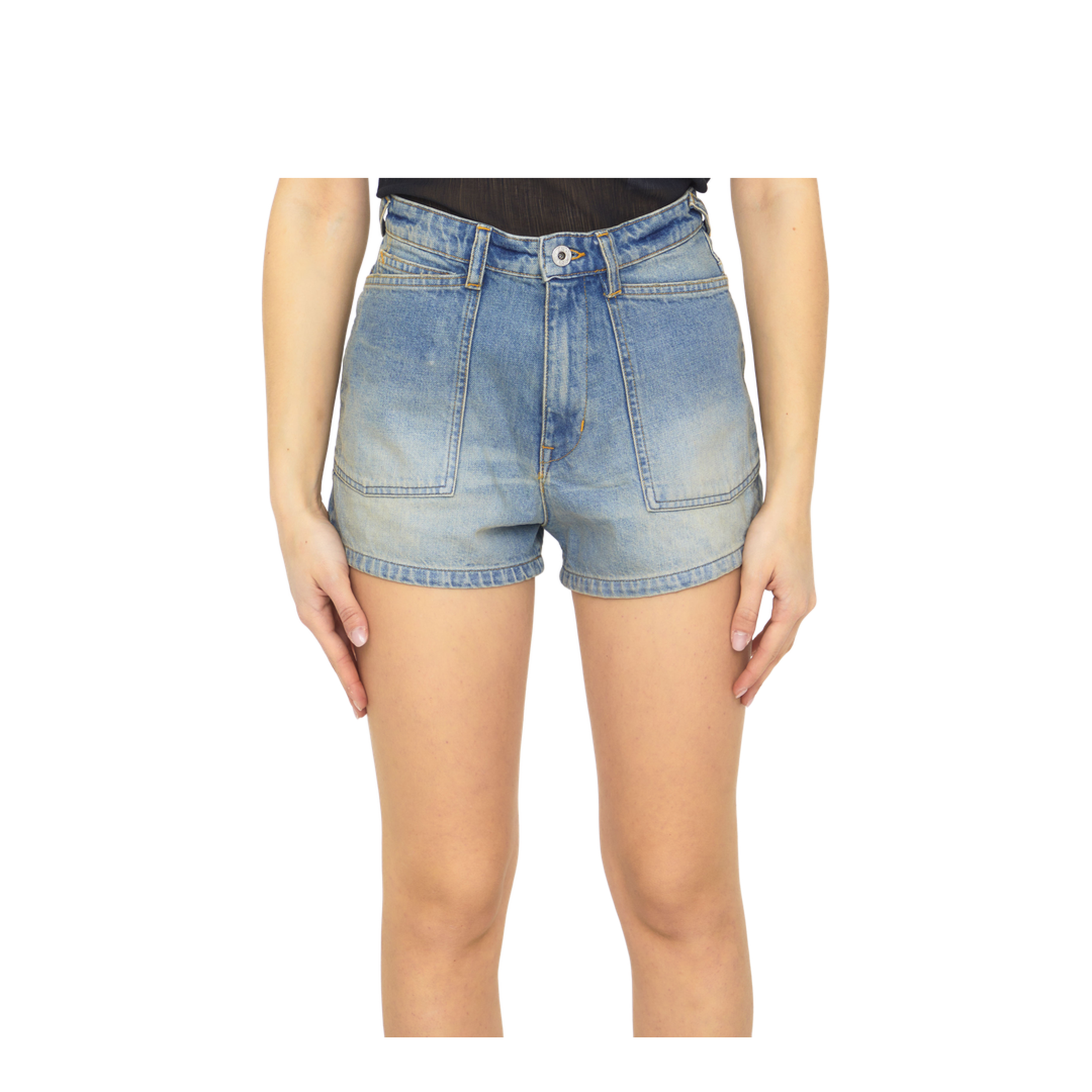 Light-blue denim shorts