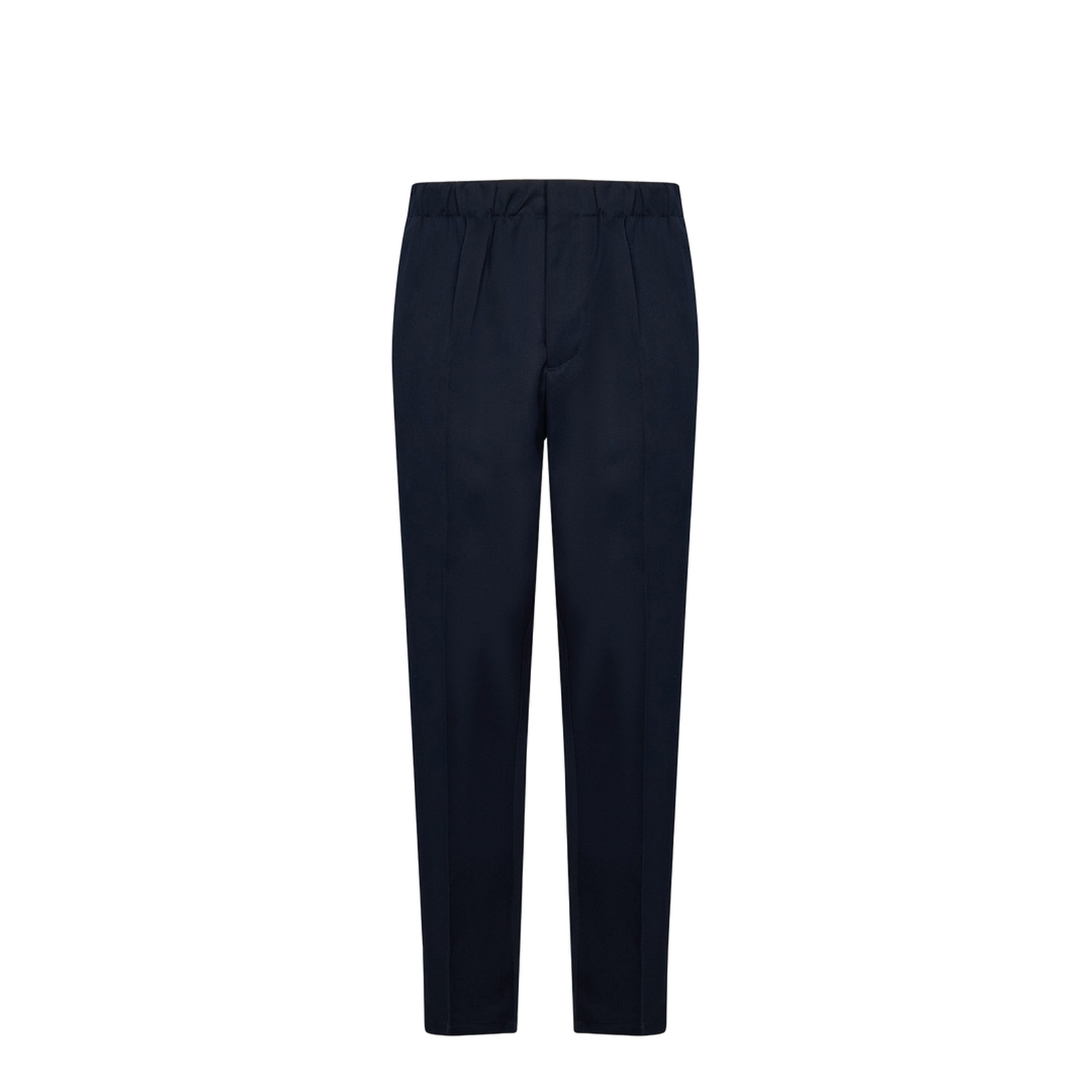Tapered Dark Blue Wool Trousers