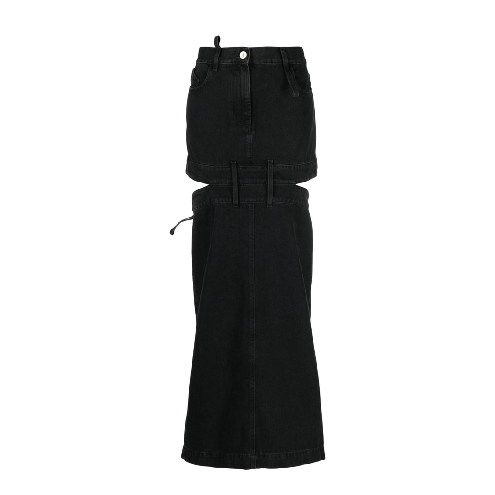 Maxi Cut-Out Denim Skirt