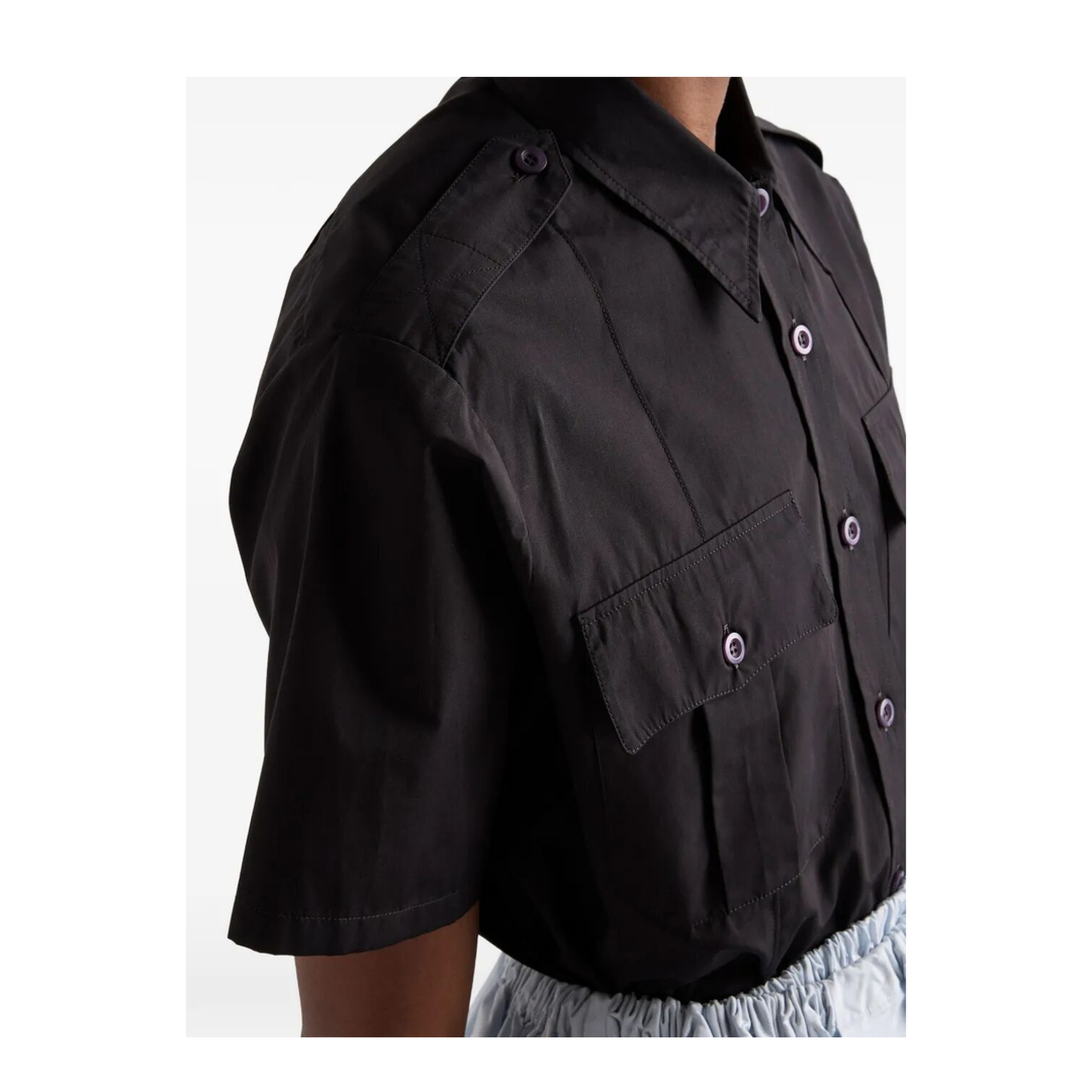 MAYFEYR - Prada - Short-Sleeved Poplin Utility Shirt - P411JSOOO1XV2F0002