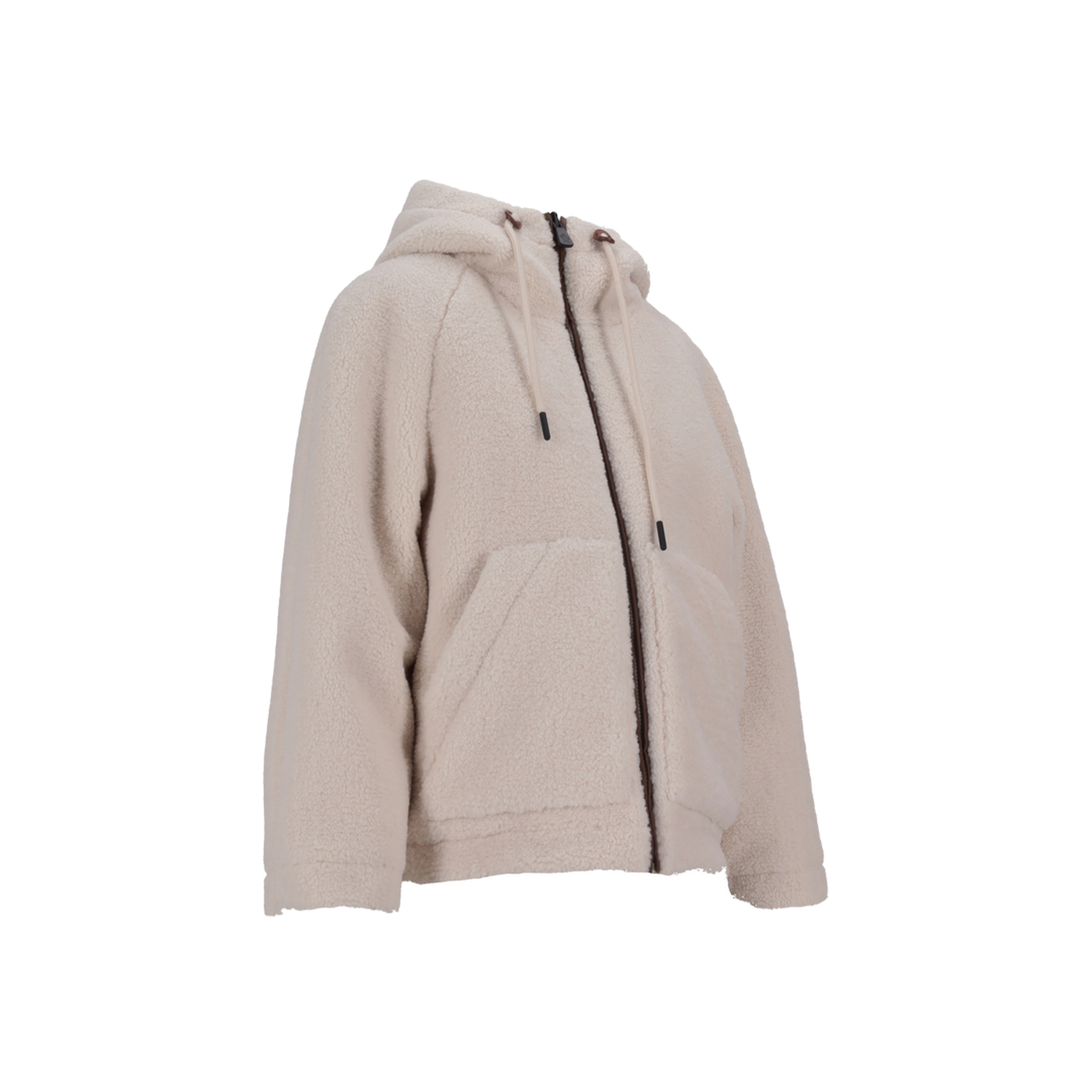 White Yushan Reversible Teddy Short Padded Jacket