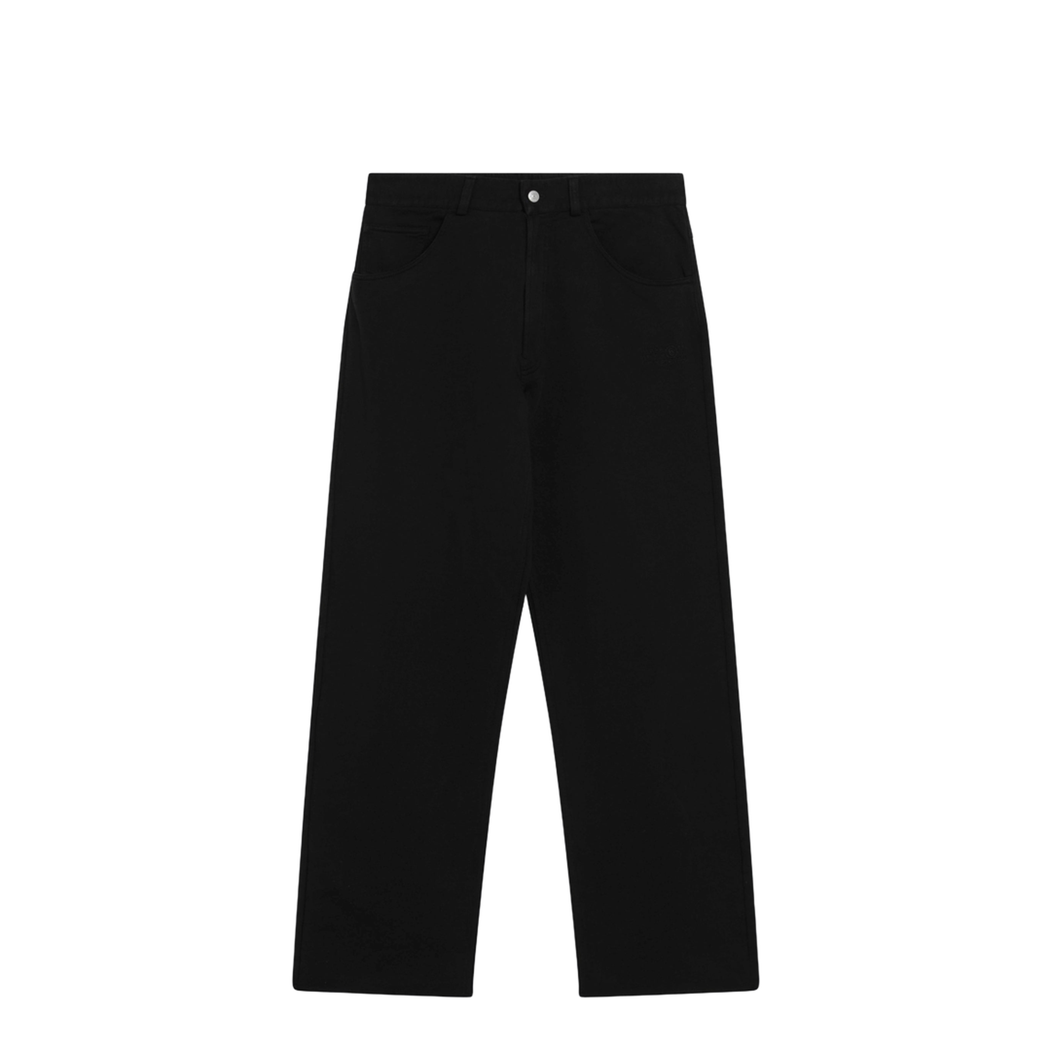 MAYFEYR - Mm6 Maison Margiela - Wide-Leg Cotton Trousers With Embroidered Logo Black - SH0KA0077M25025900