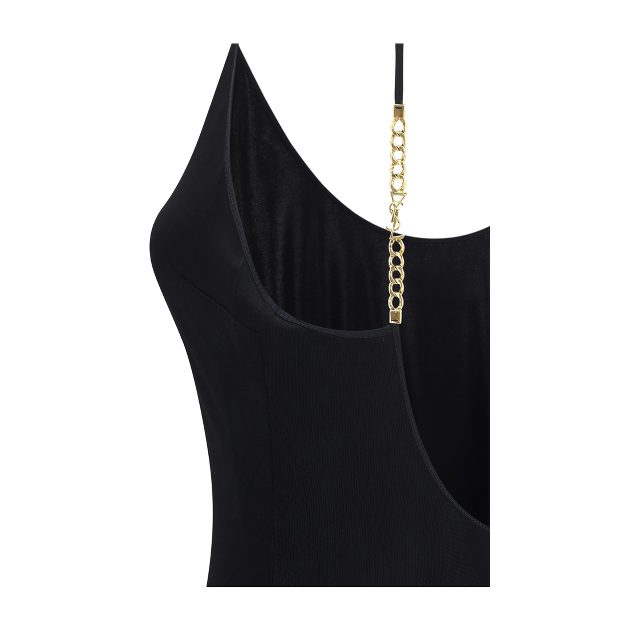 MAYFEYR - Saint Laurent - Backless Knit Dress With Cassandre Chain - 876792Y38DS