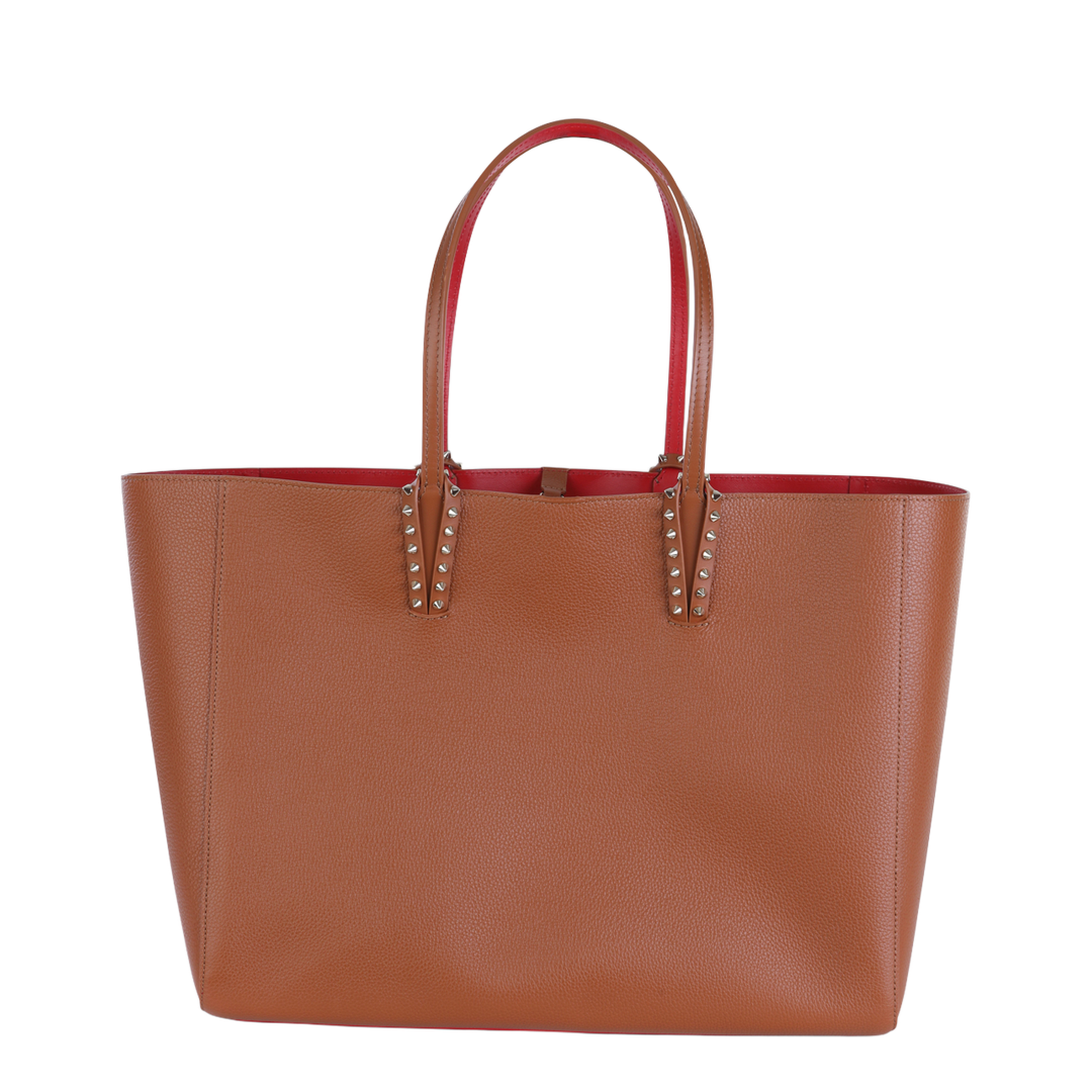 Cabata Studded Leather Shoulder Bag - Brown