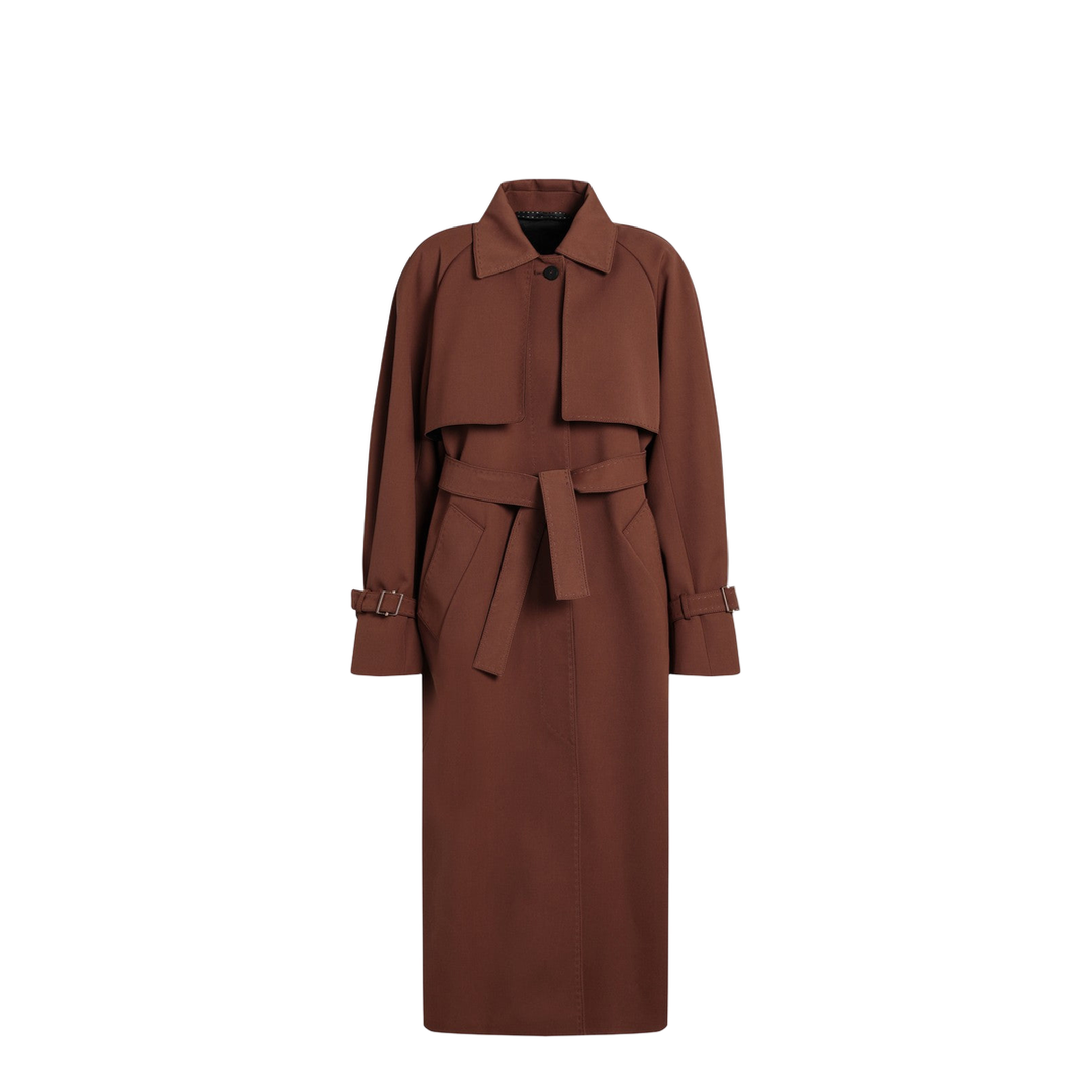 Brown Rainproof Gabardine Trench Coat