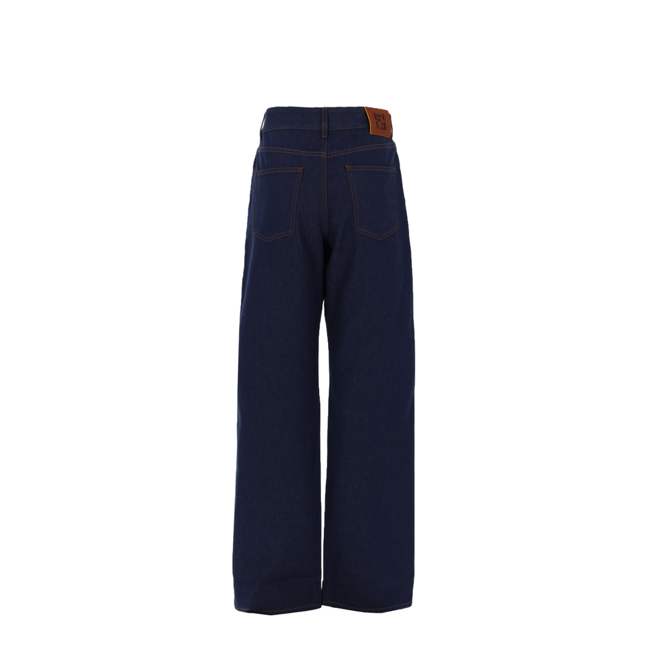 Navy Blue Wide-Leg Jeans