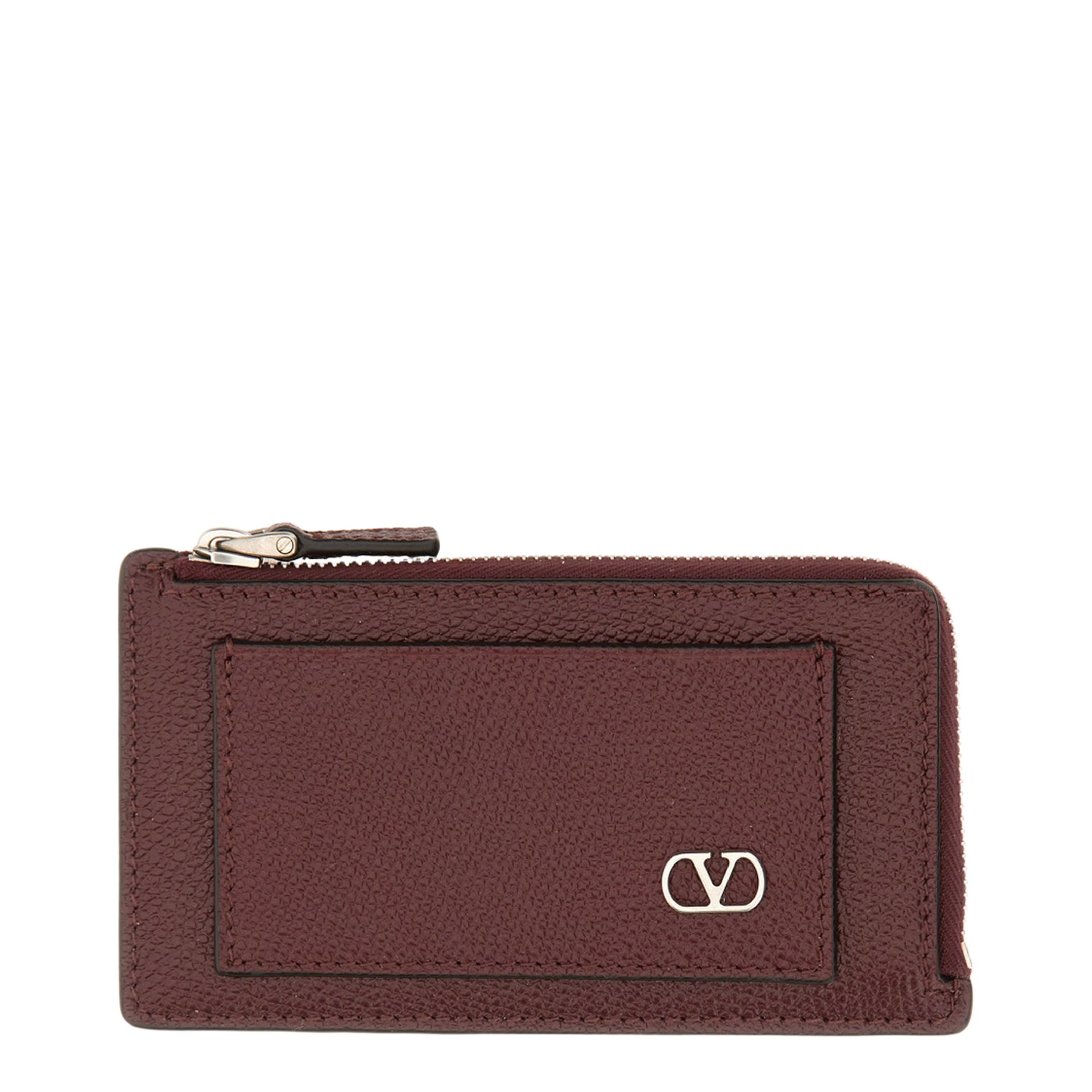 Credit Card Holder VLogo Signature in Grain Leather
