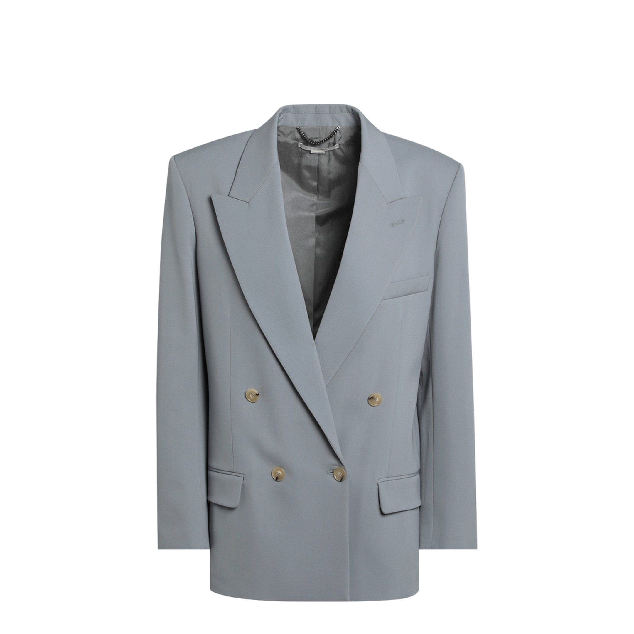 Light Grey Wool Double-Breasted Jacket