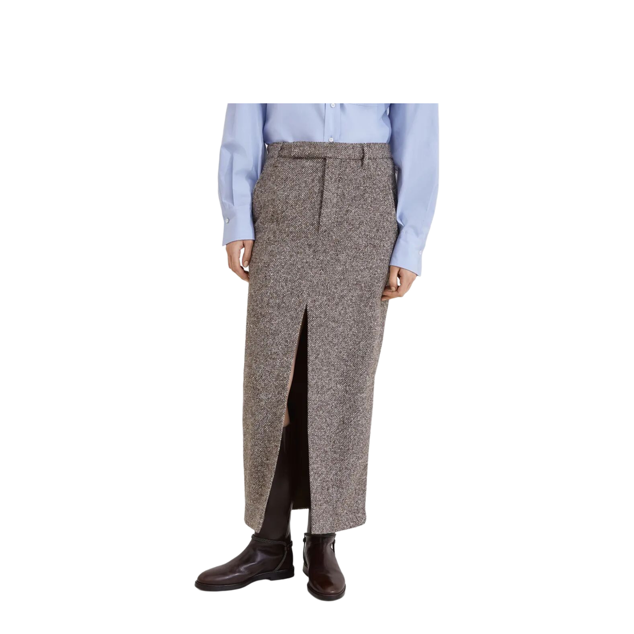 MAYFEYR - Brunello Cucinelli - Wool And Silk Mélange Diagonal Sartorial Pencil Skirt With Monili - MG531G3918