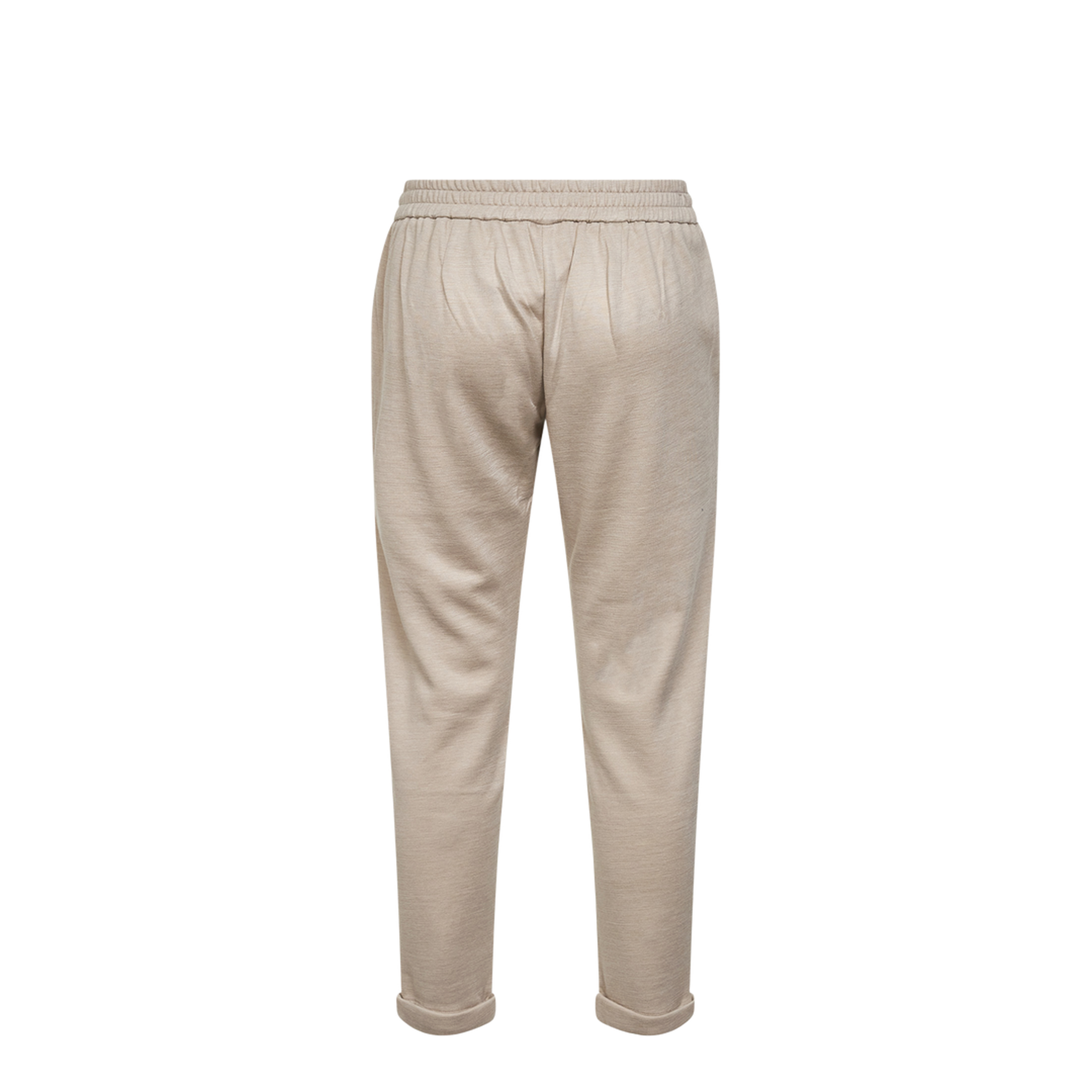 Cotton and Silk Blend Drawstring Pants - Beige