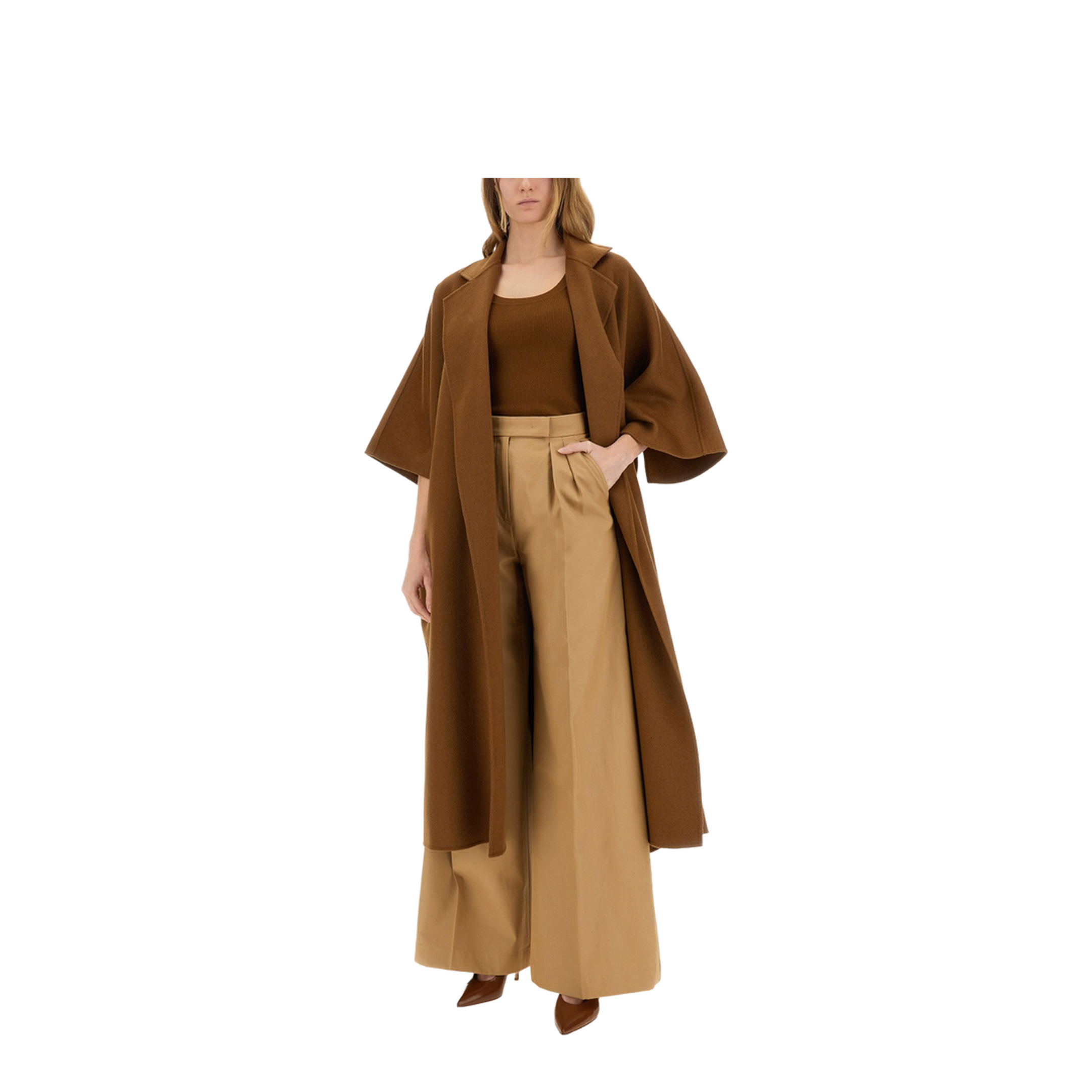 Camel Drap Cape Coat