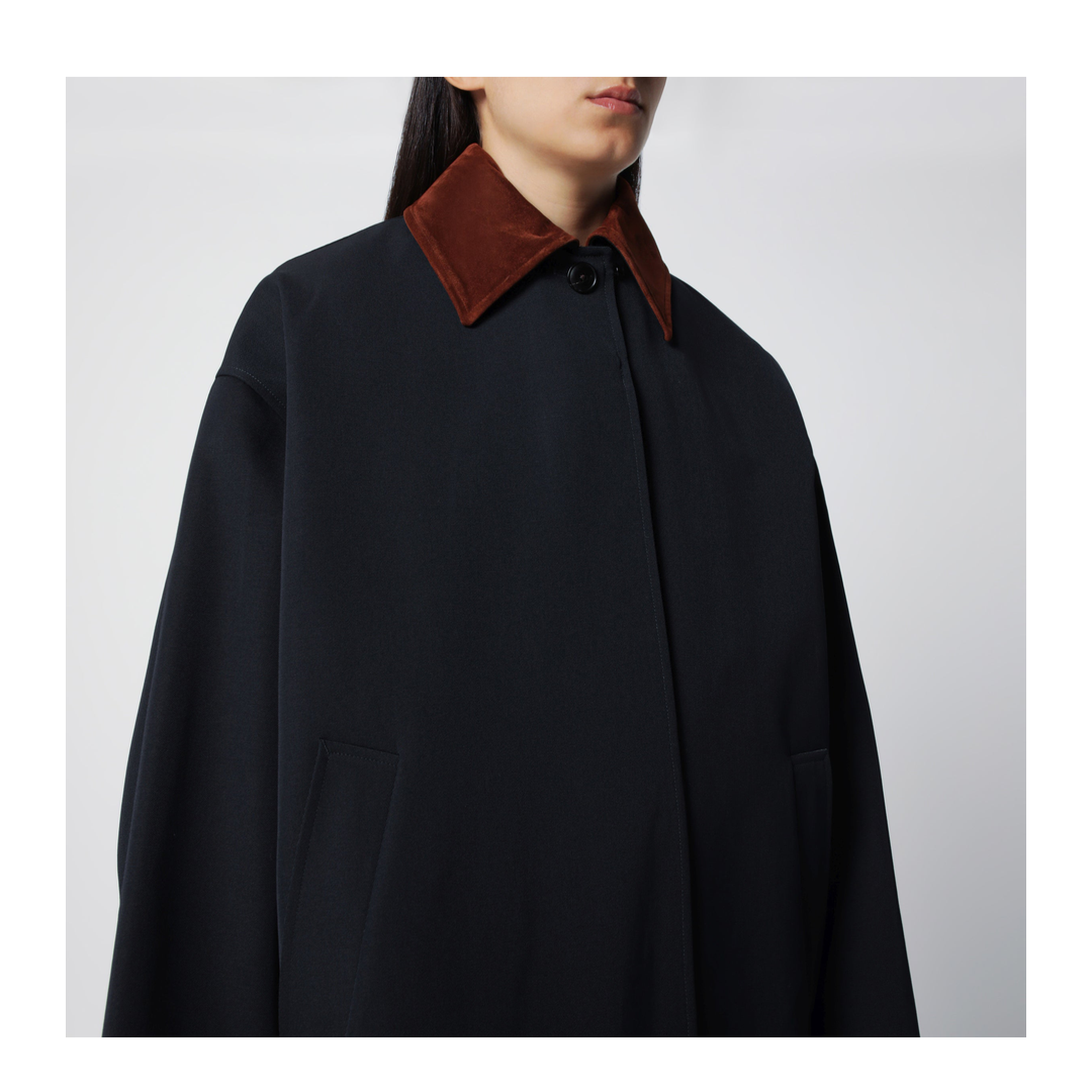 MAYFEYR - Róhe - Navy Cotton And Wool Blend Coat - 420-10-271CO410