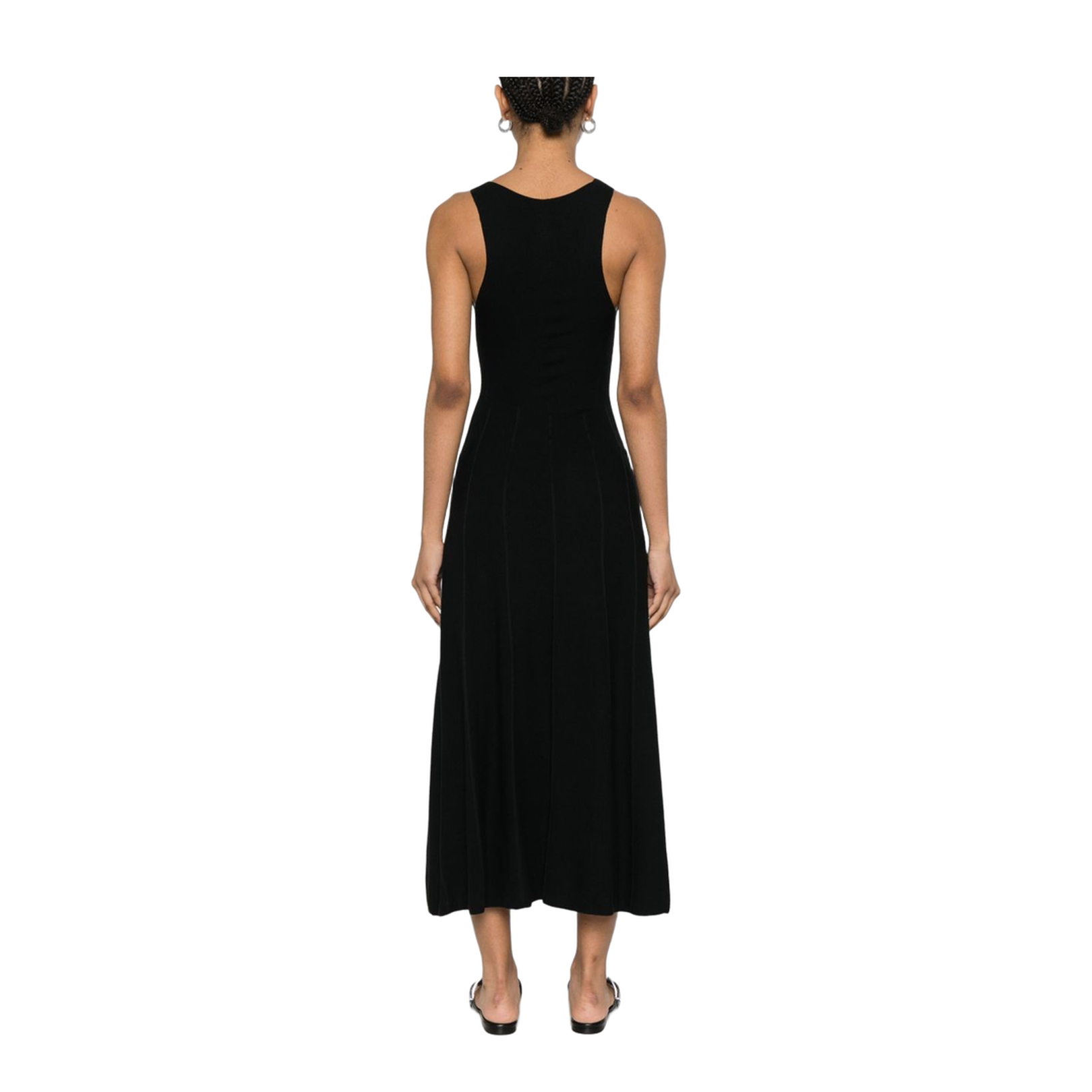 Black Sleeveless Flared Dress