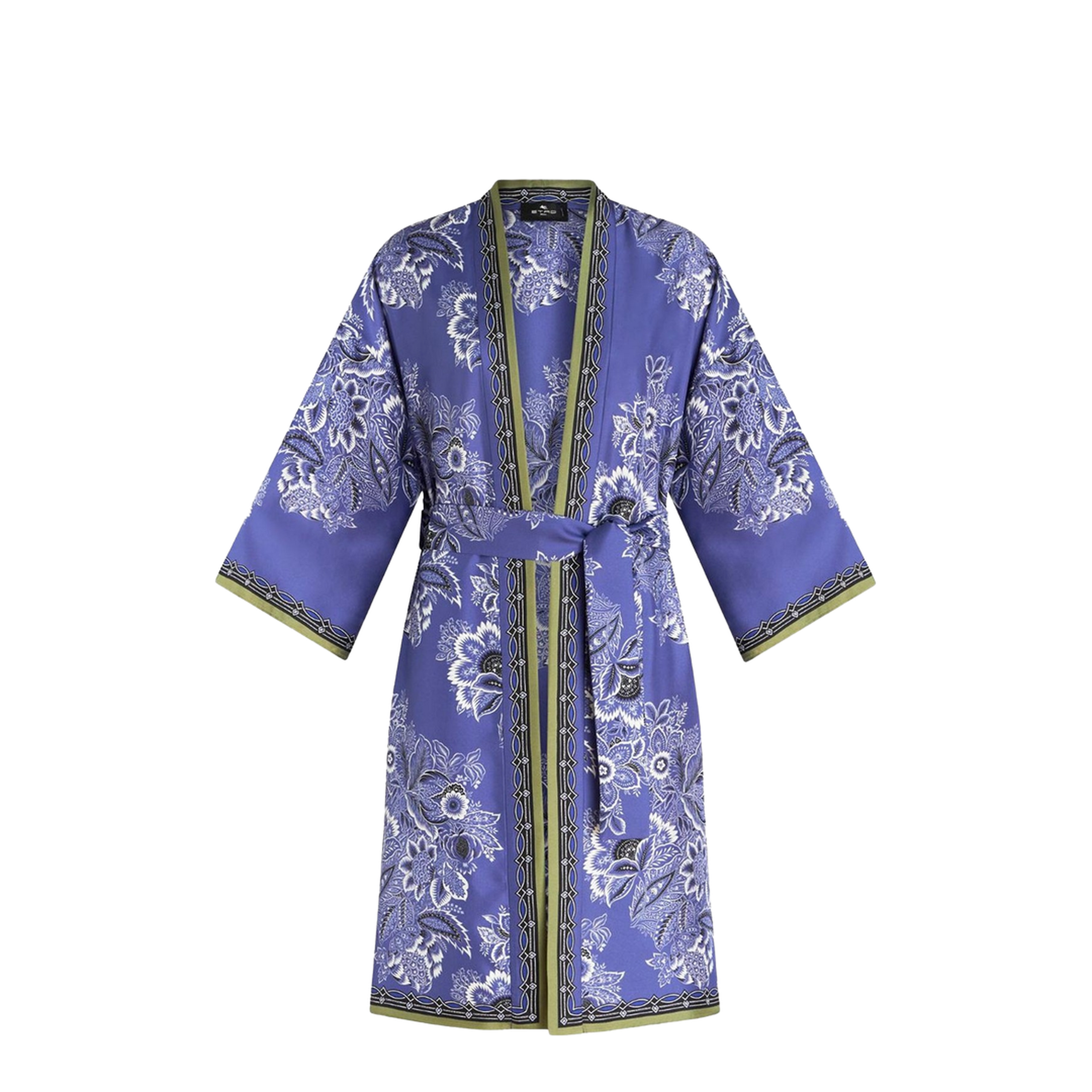 Long Silk Kesa Dark Blue