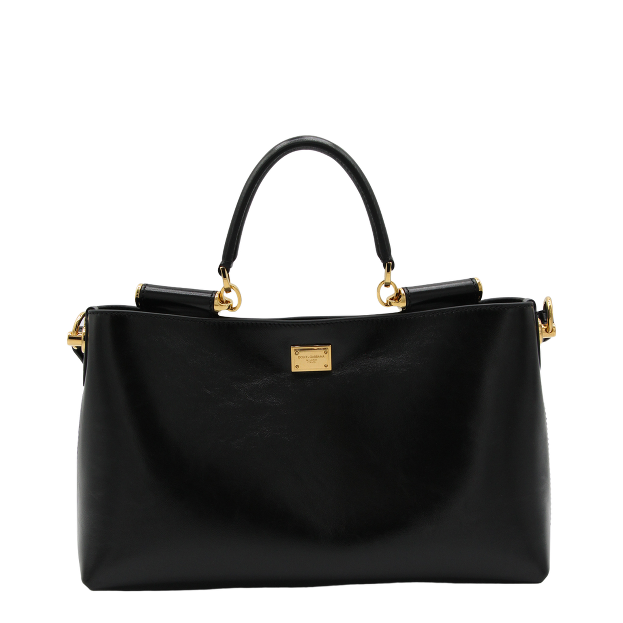 Vittoria Medium Calfskin Handbag - Black