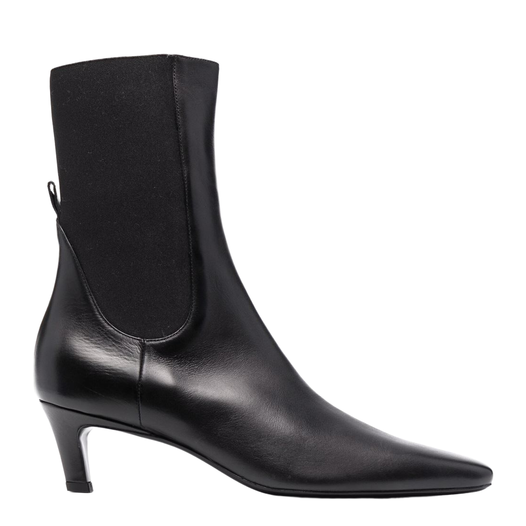 Mid Heel Leather Boots