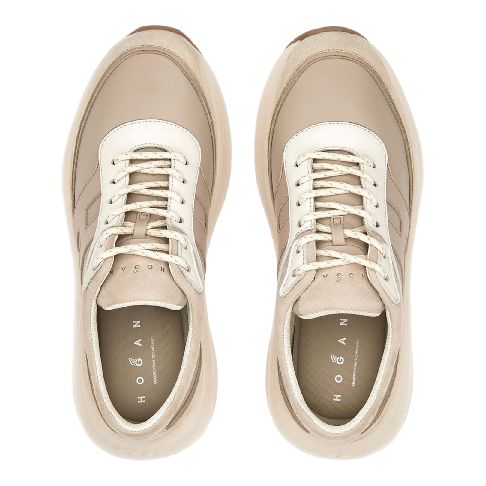 Beige Front Lace-Up Fastening