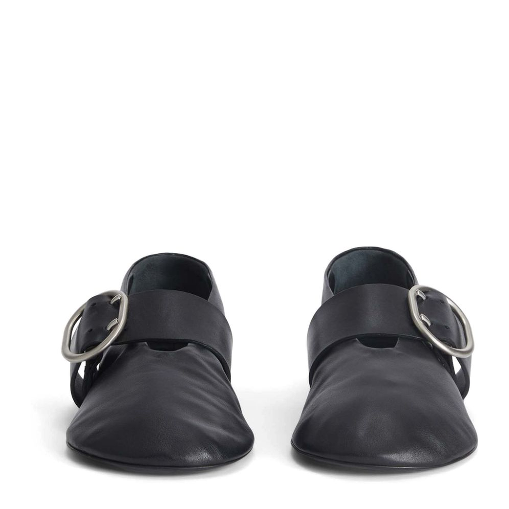 Leather Ballet Flat in Black