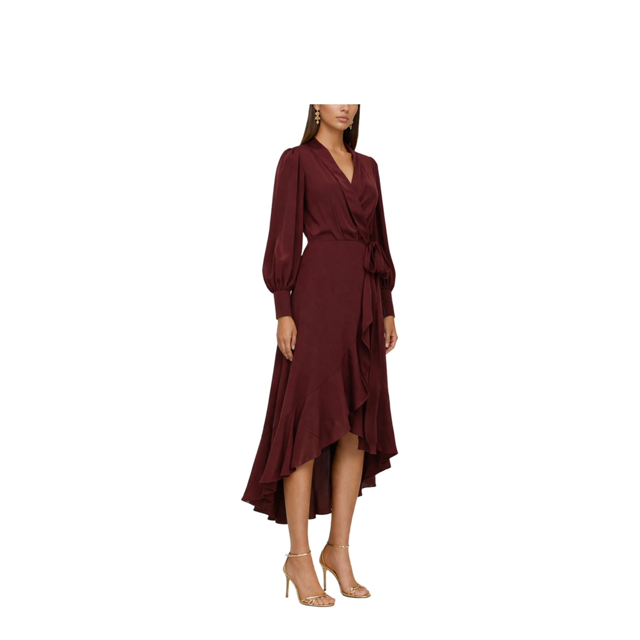 Silk Wrap Midi Dress