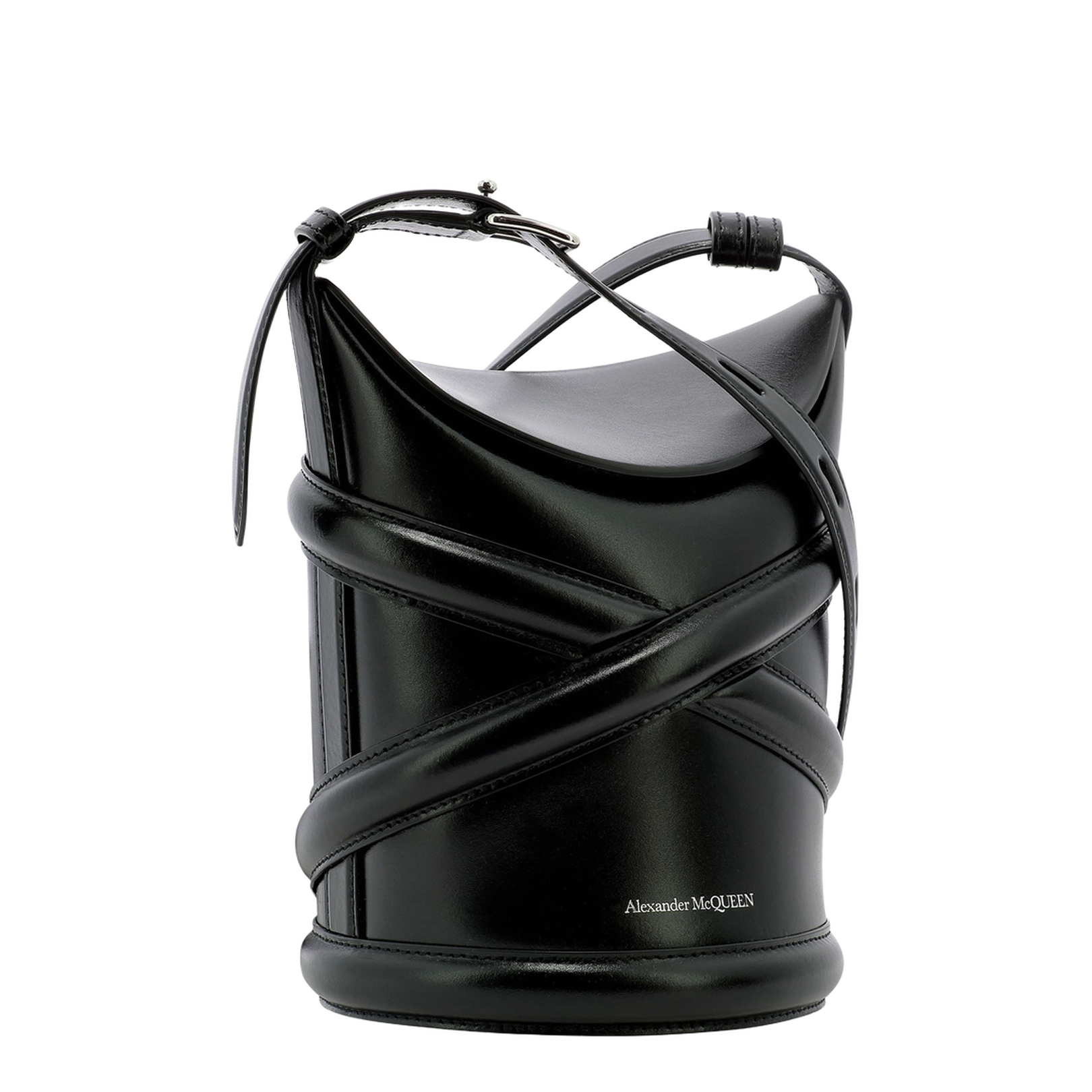 Black Leather The Curve Bucket Bag